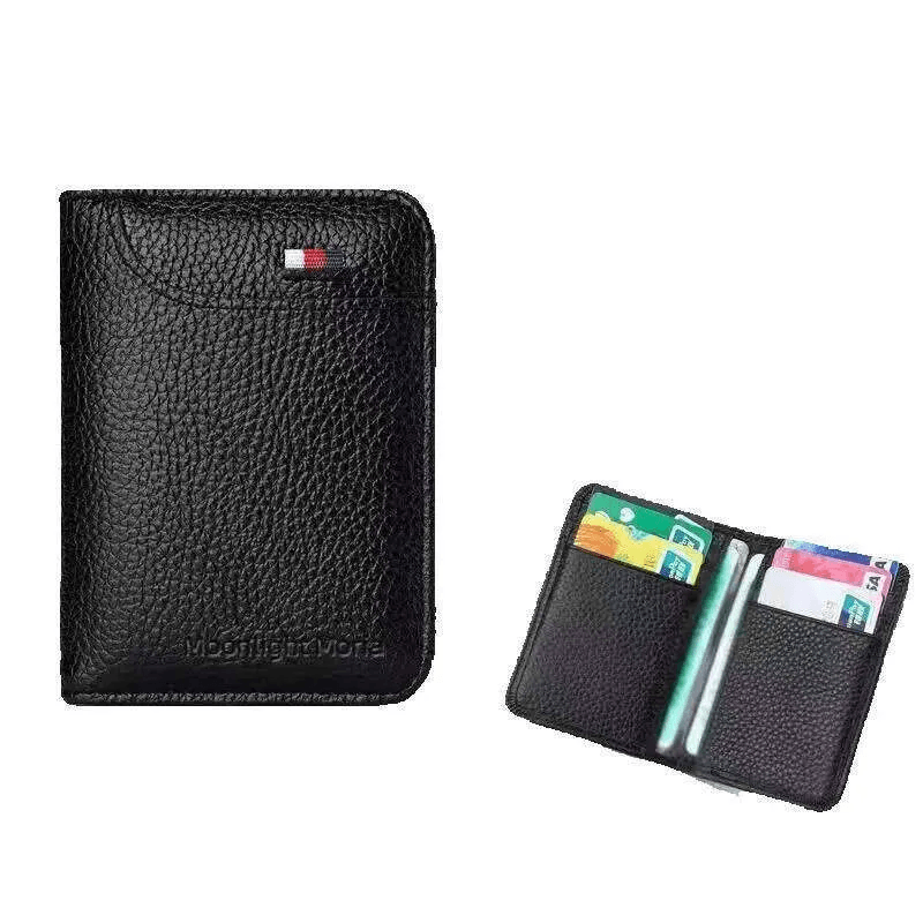 ultra slim leather card holder bifold wallet for men secure mini card case