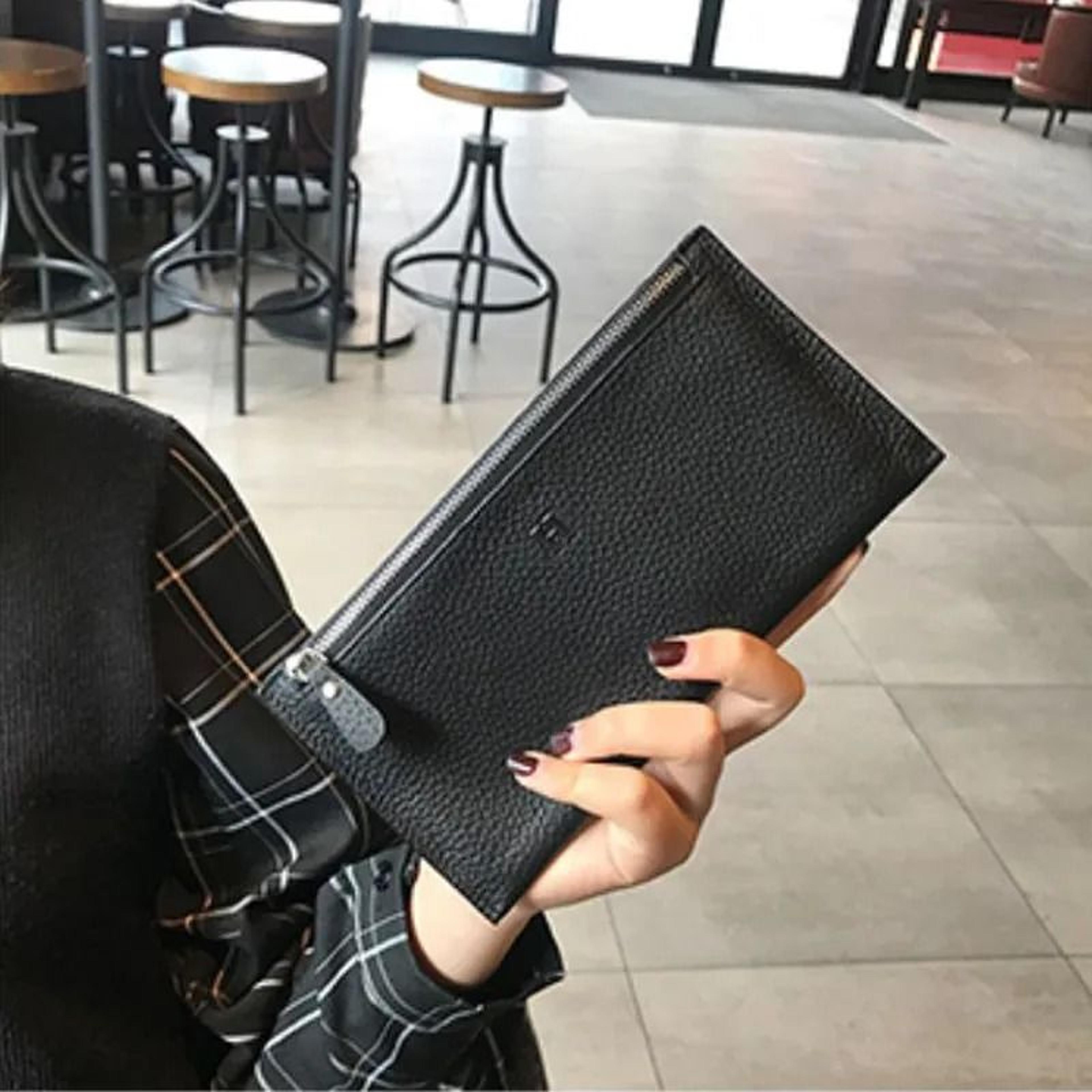 genuine leather long clutch wallet for women card holder