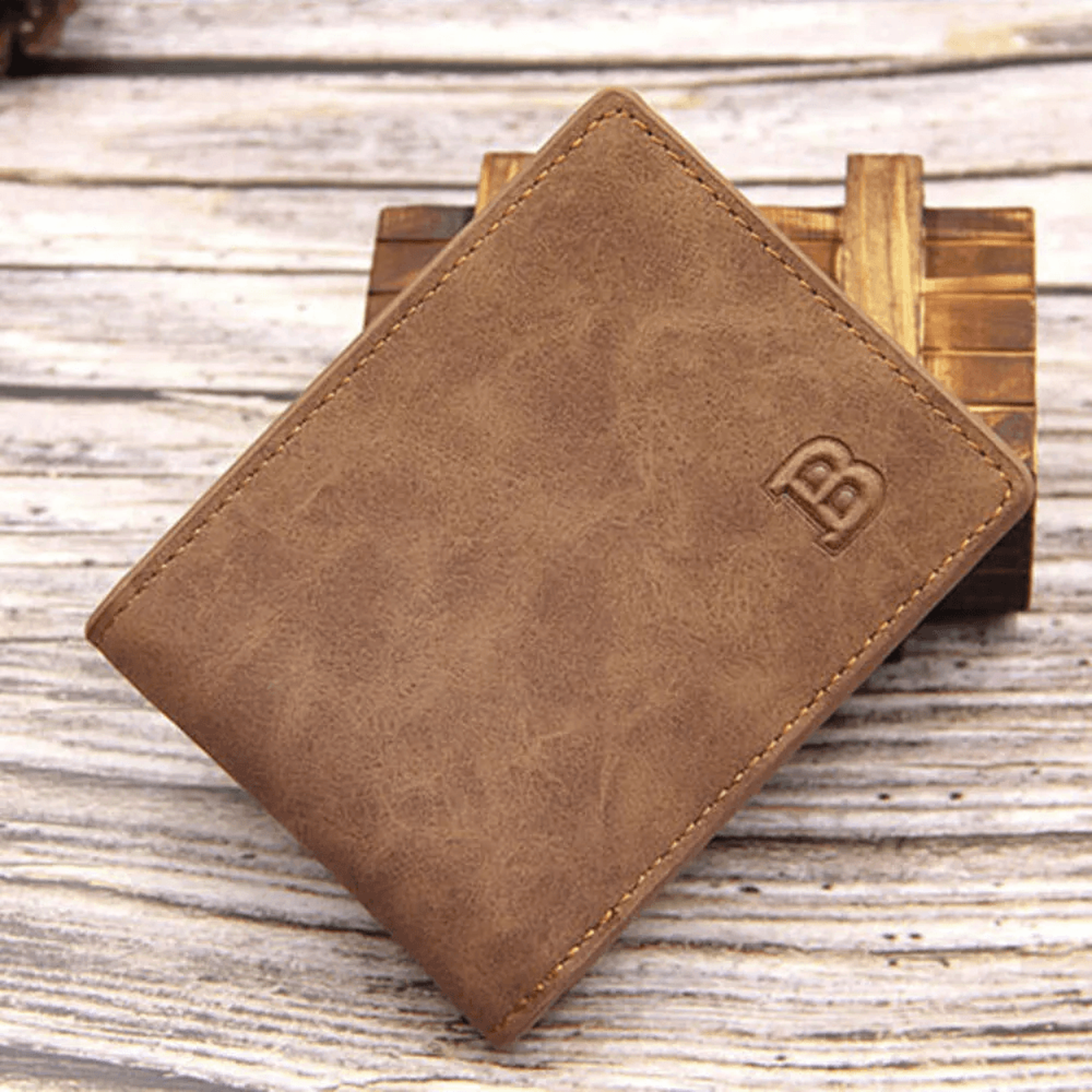 men retro pu leather short wallet multi card slot bifold wallet