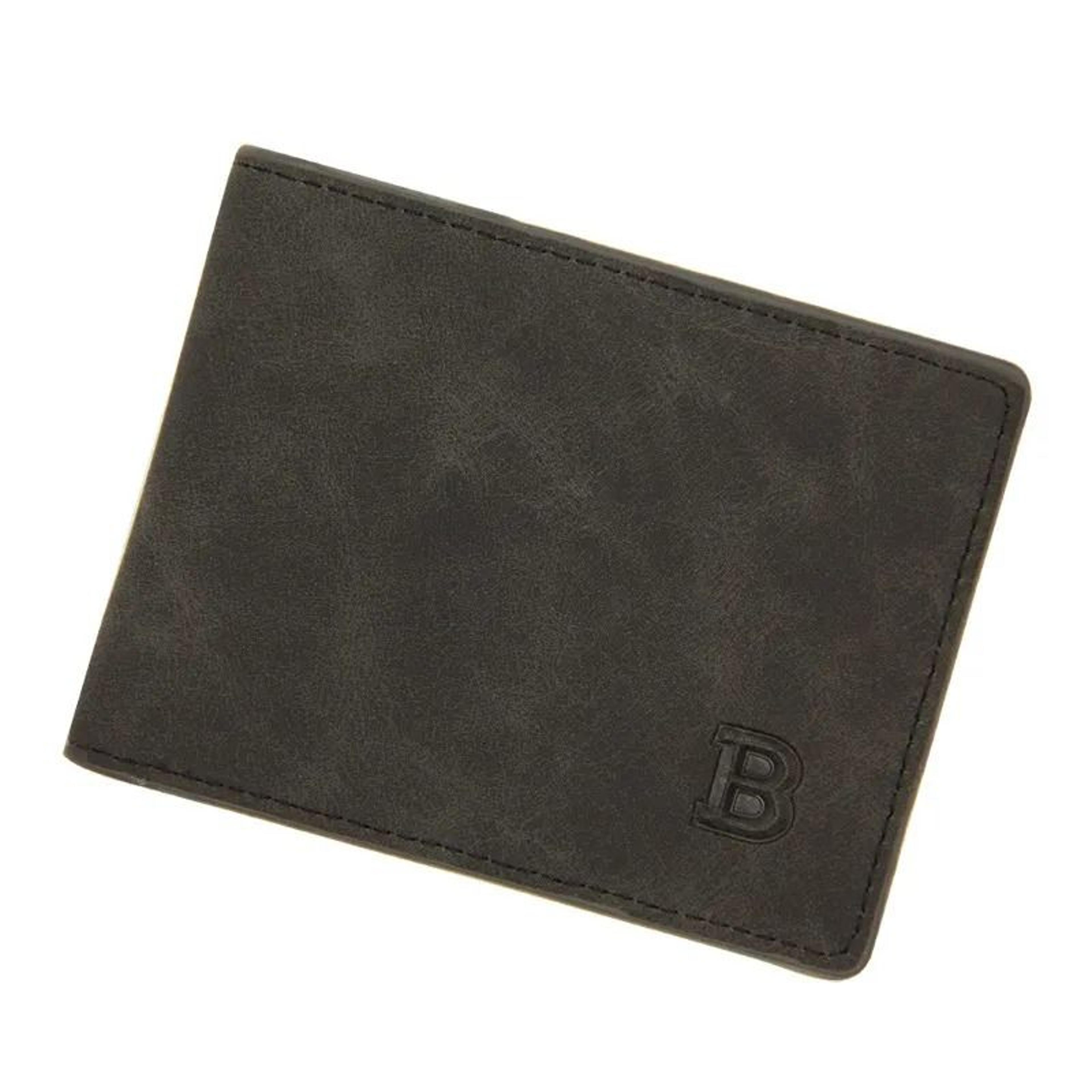 vintage matte pu leather bifold wallet with coin pocket slim card holder for men