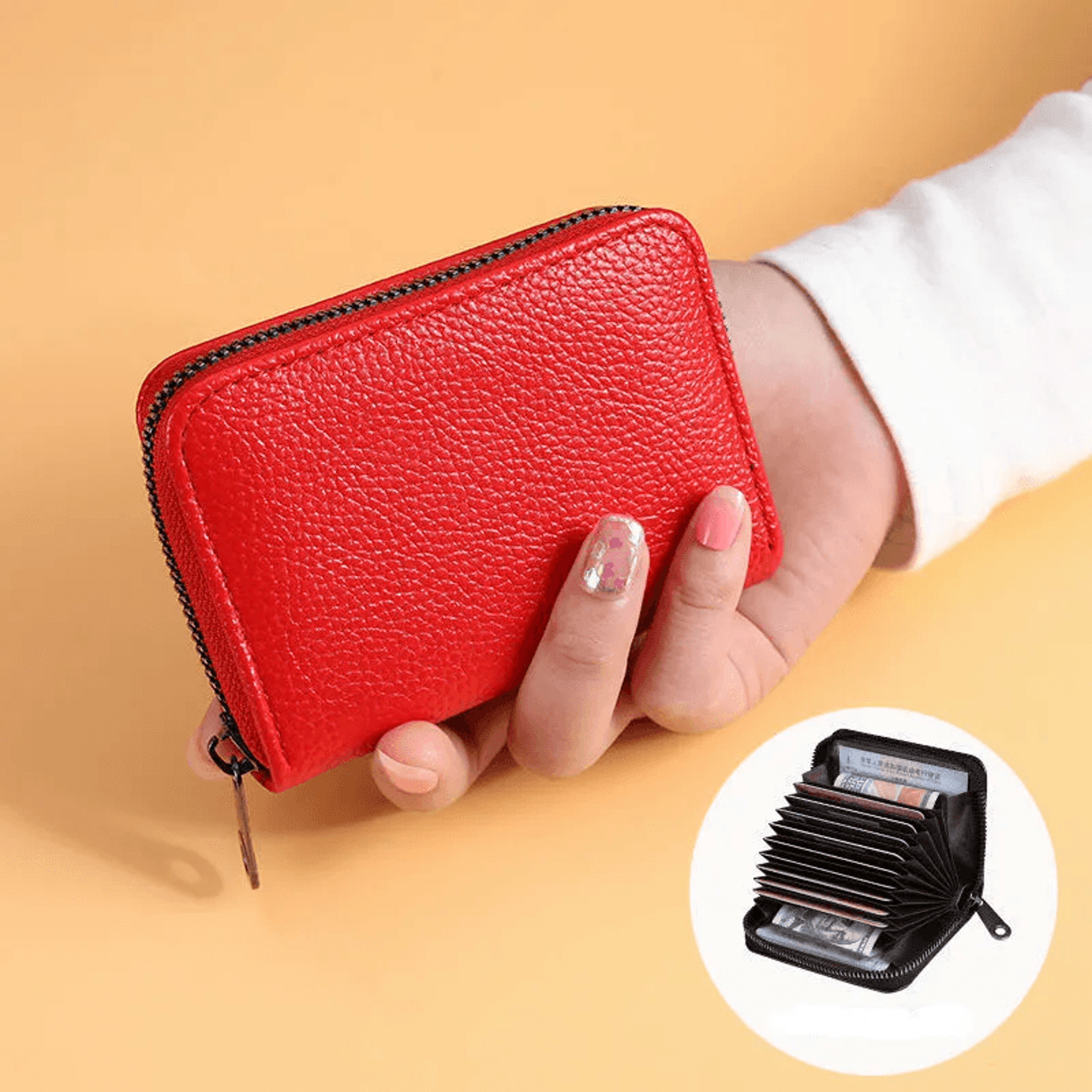 luxury pu business card holder multi purpose wallet large capacity