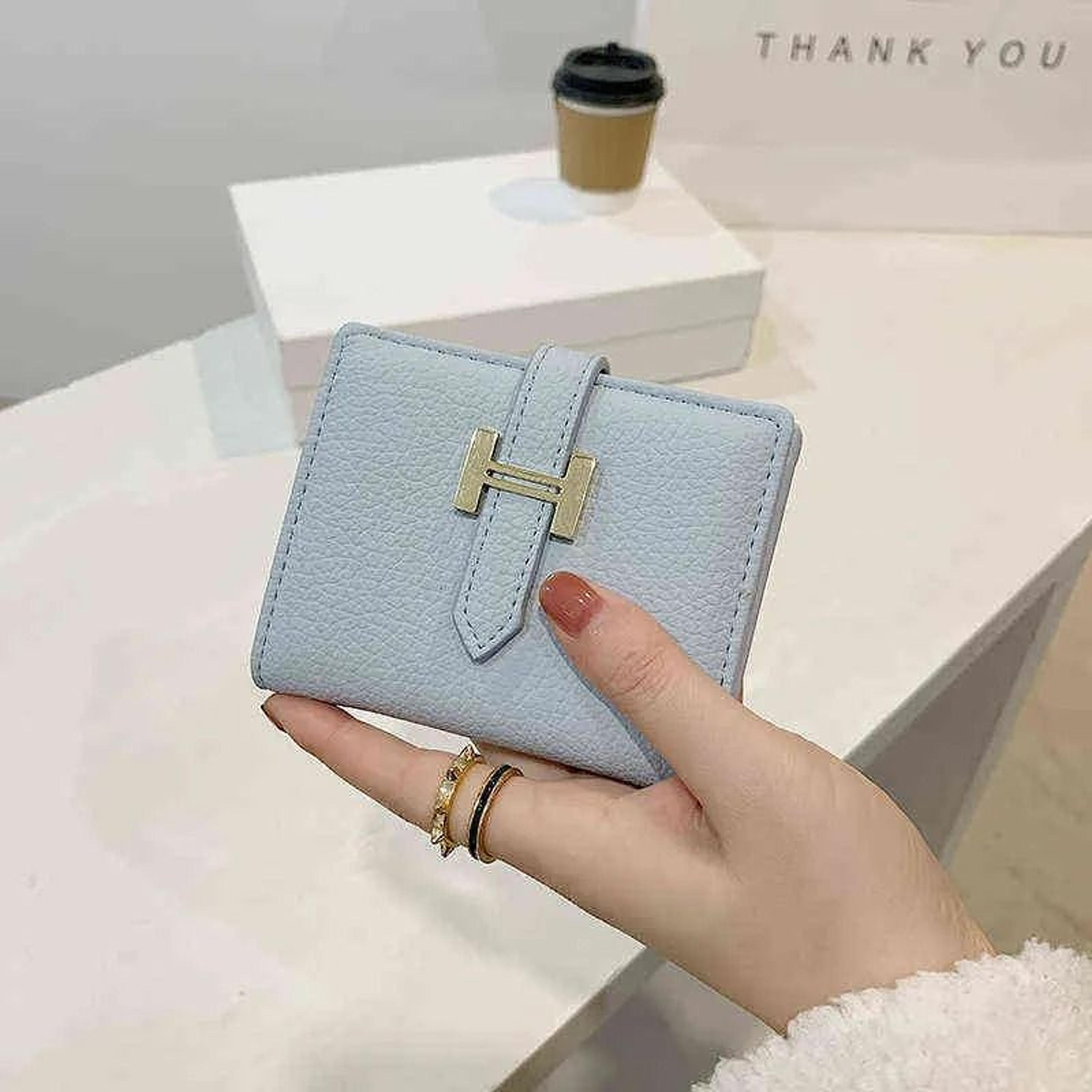 compact pu leather zipper wallet for women coin purse card holder