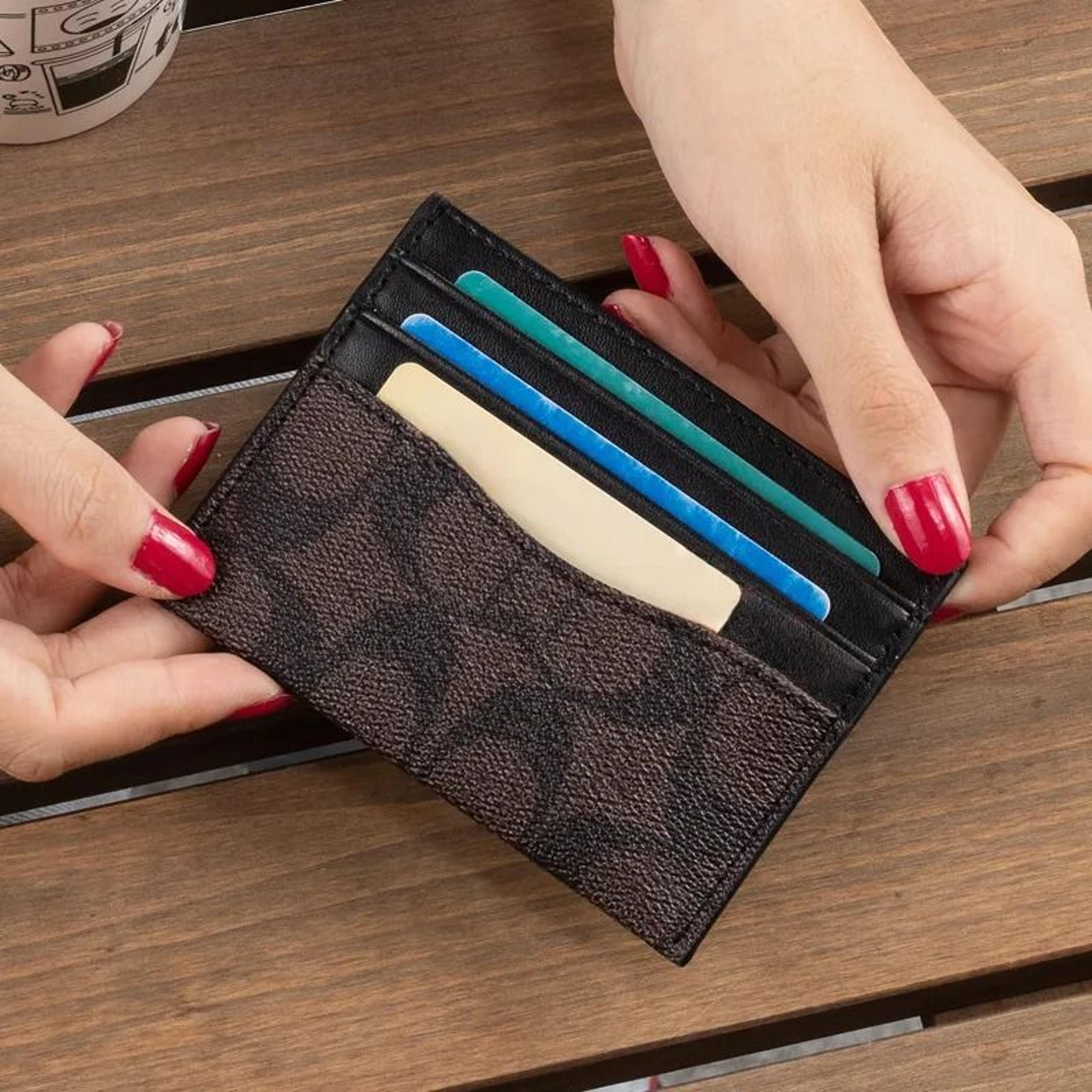 slim pu leather card holder wallet for women small short purse