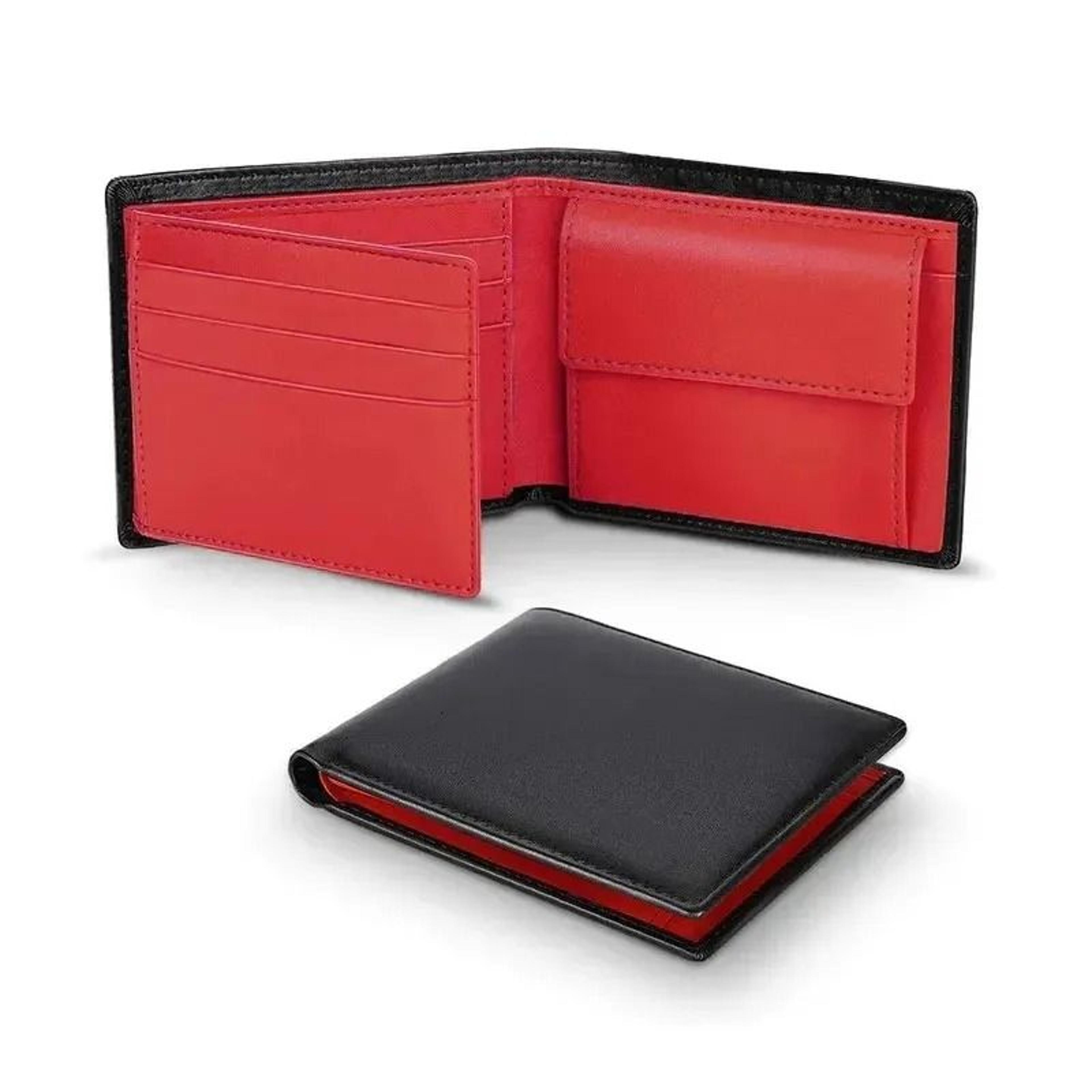 genuine leather rfid mens wallet with id slot and card organizer
