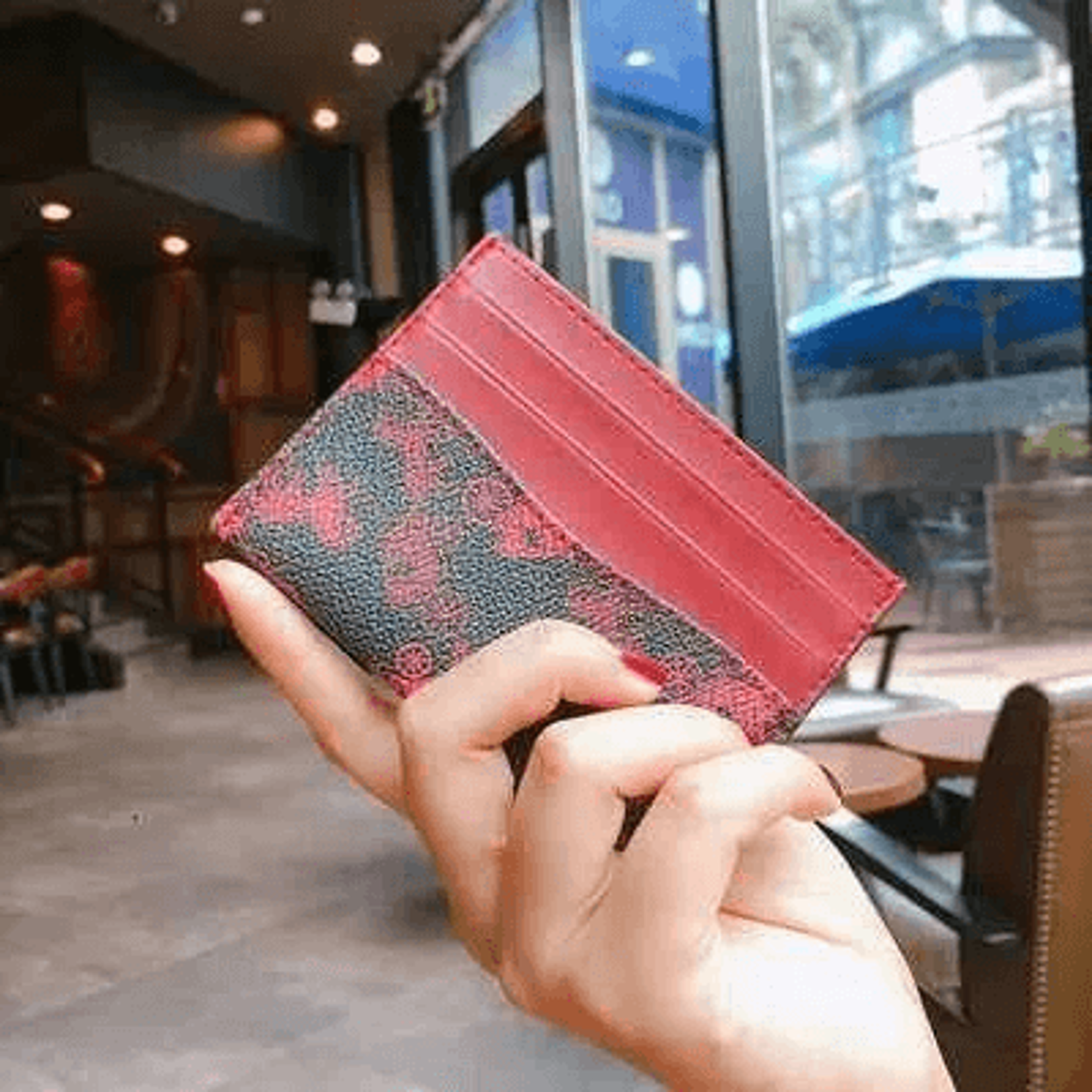 slim card holder wallet coin purse with id card pocket