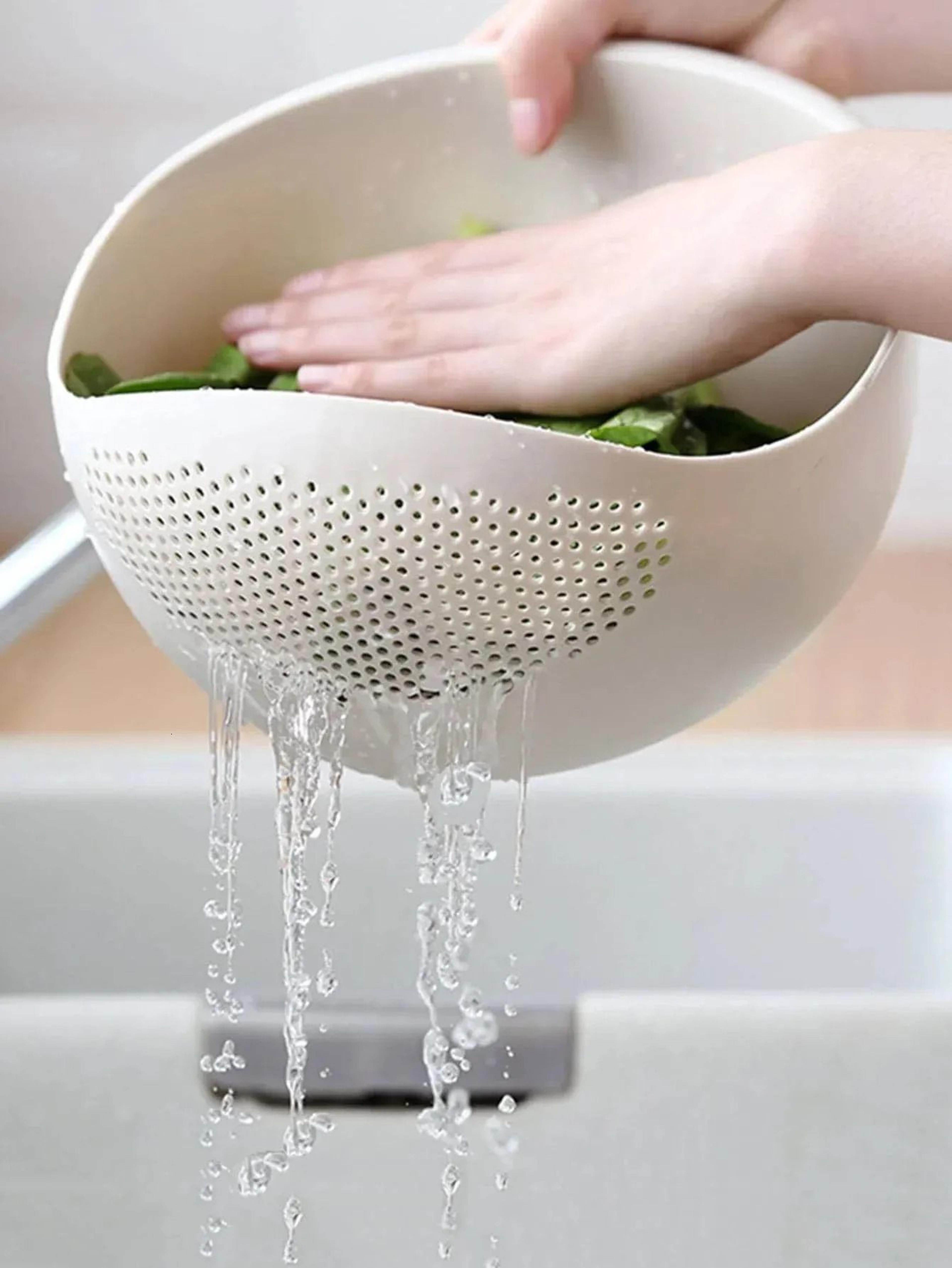 silicone rice strainer colander with handle