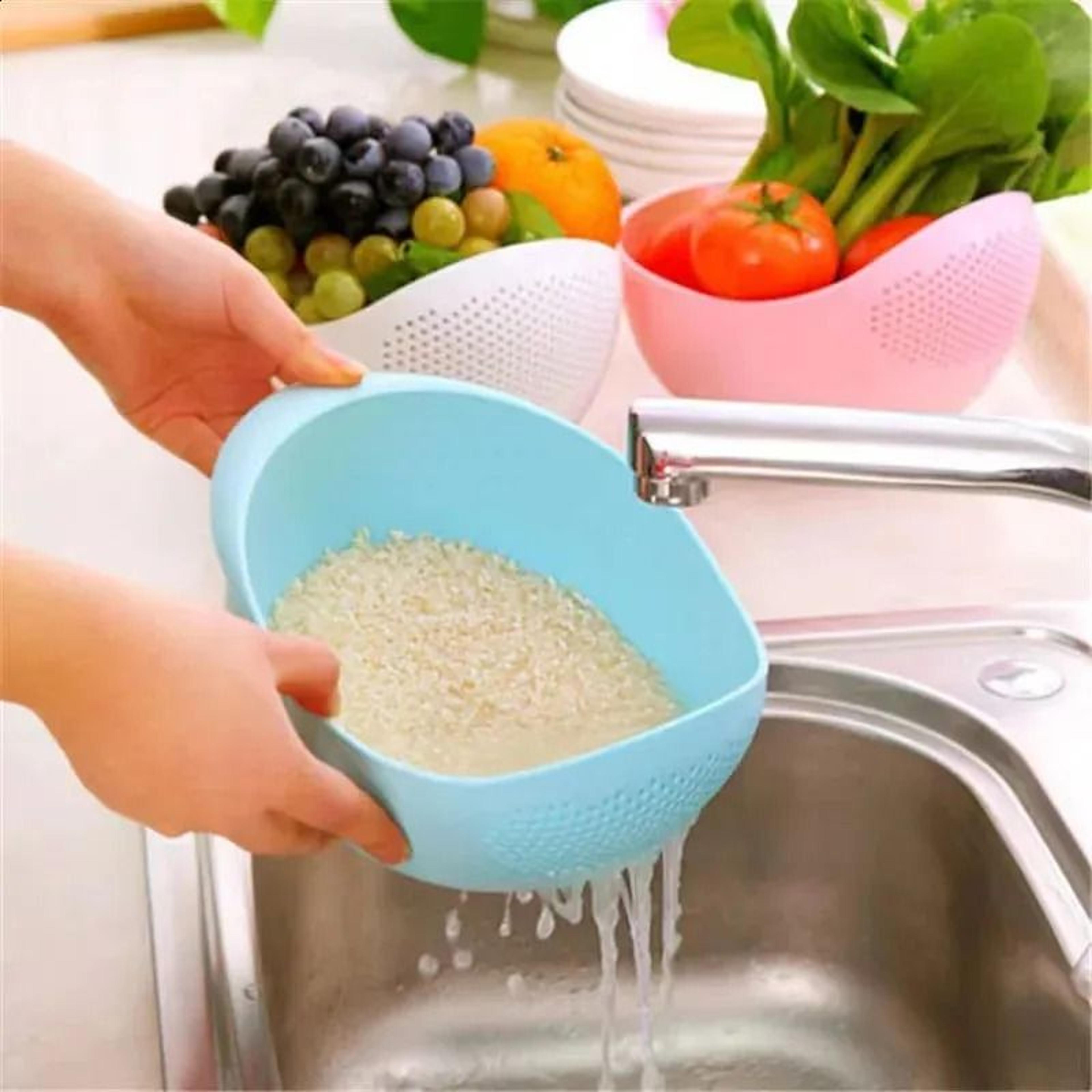 plastic colander with handle kitchen strainer basket for rice fruits and vegetables