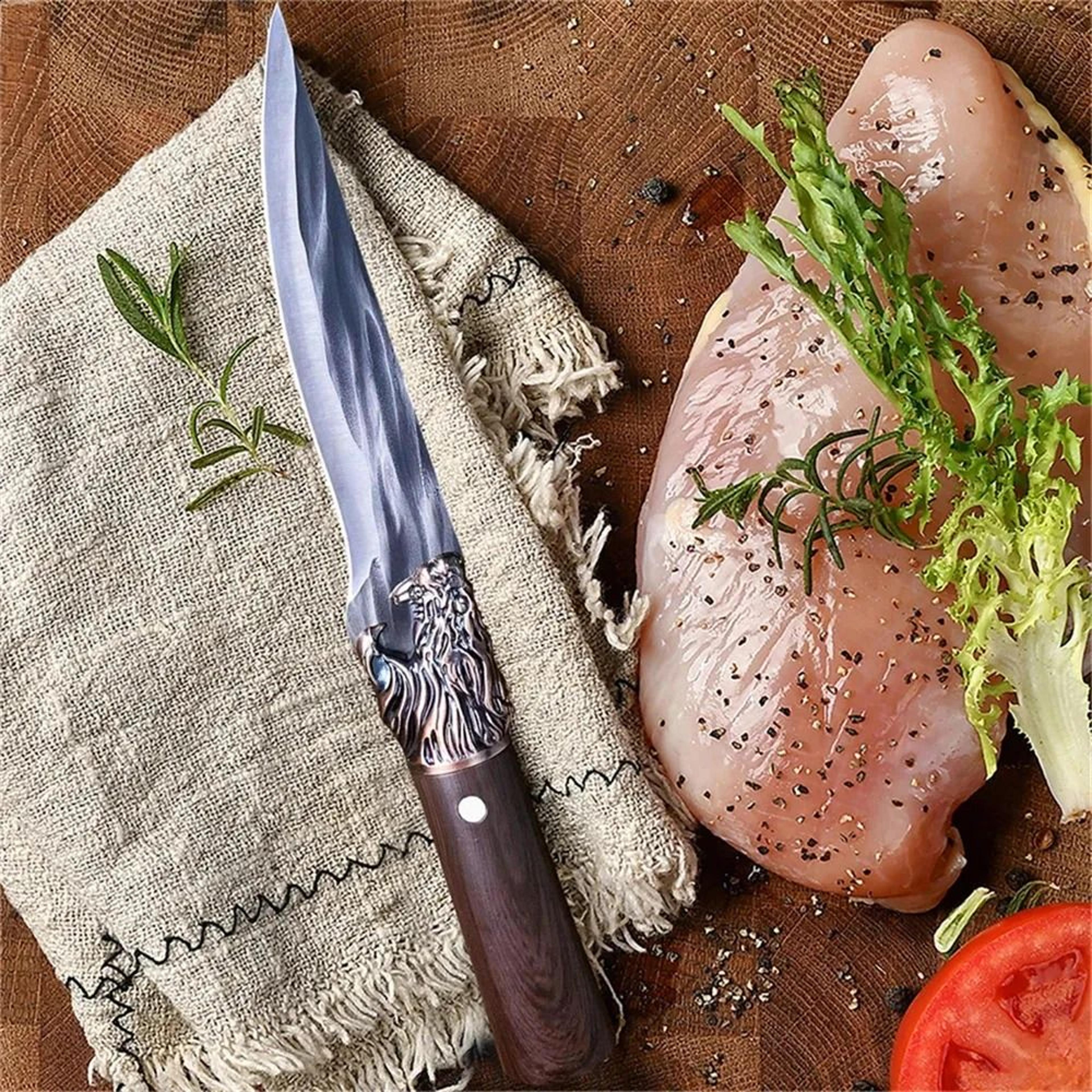 forged stainless steel boning knife kitchen cleaver