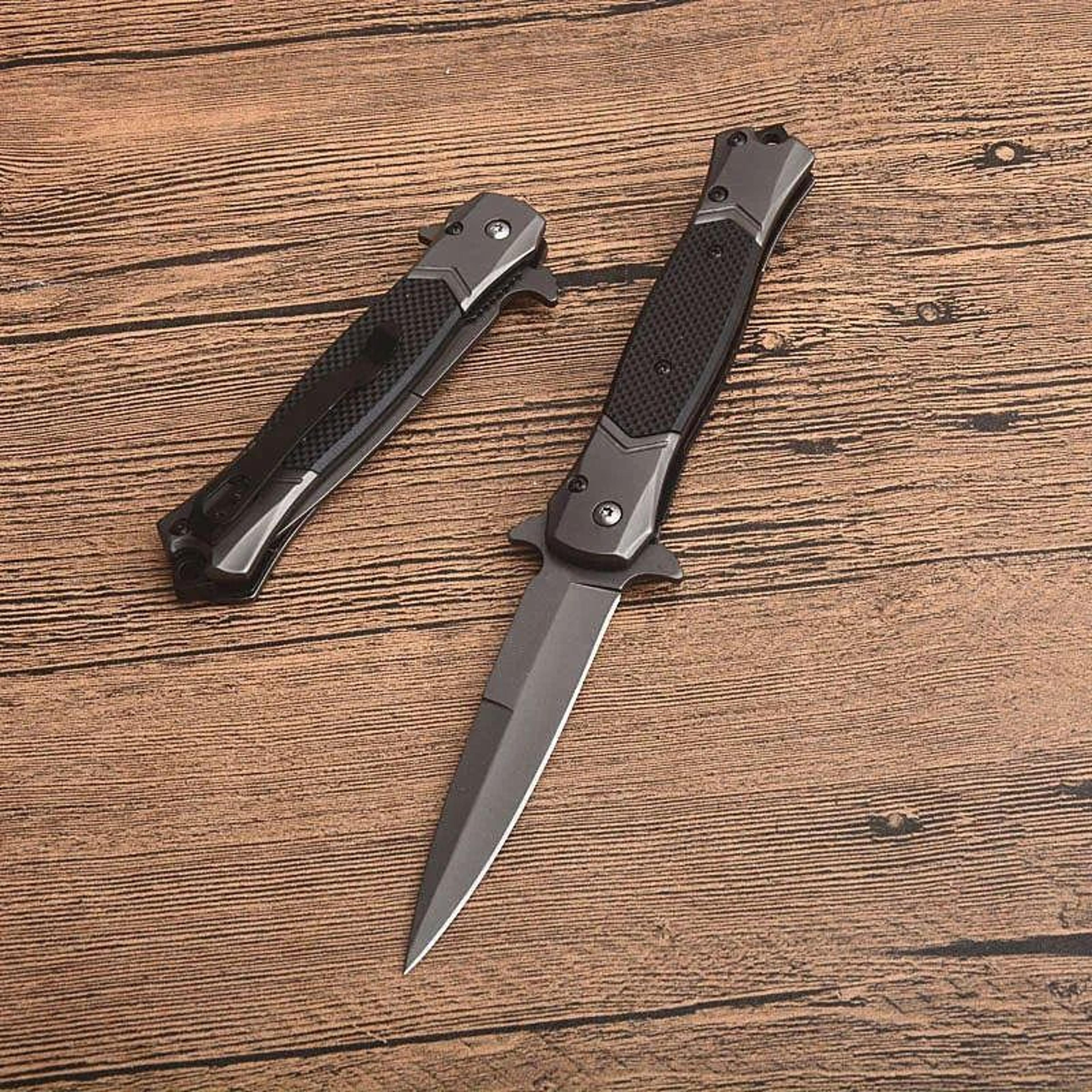 assisted open folding pocket knife blade handle
