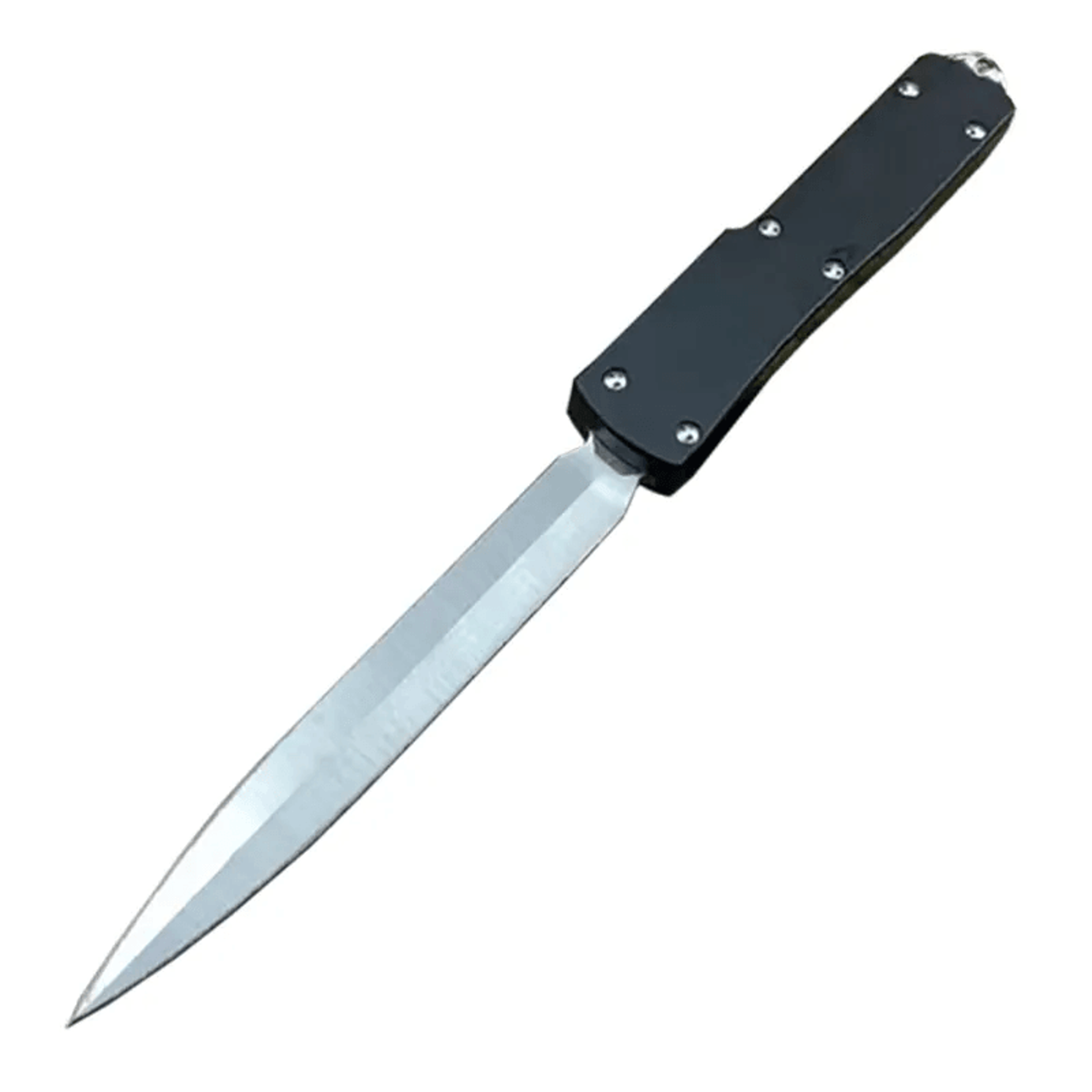 steel outdoor utility knife with aluminum handle and kydex sheath