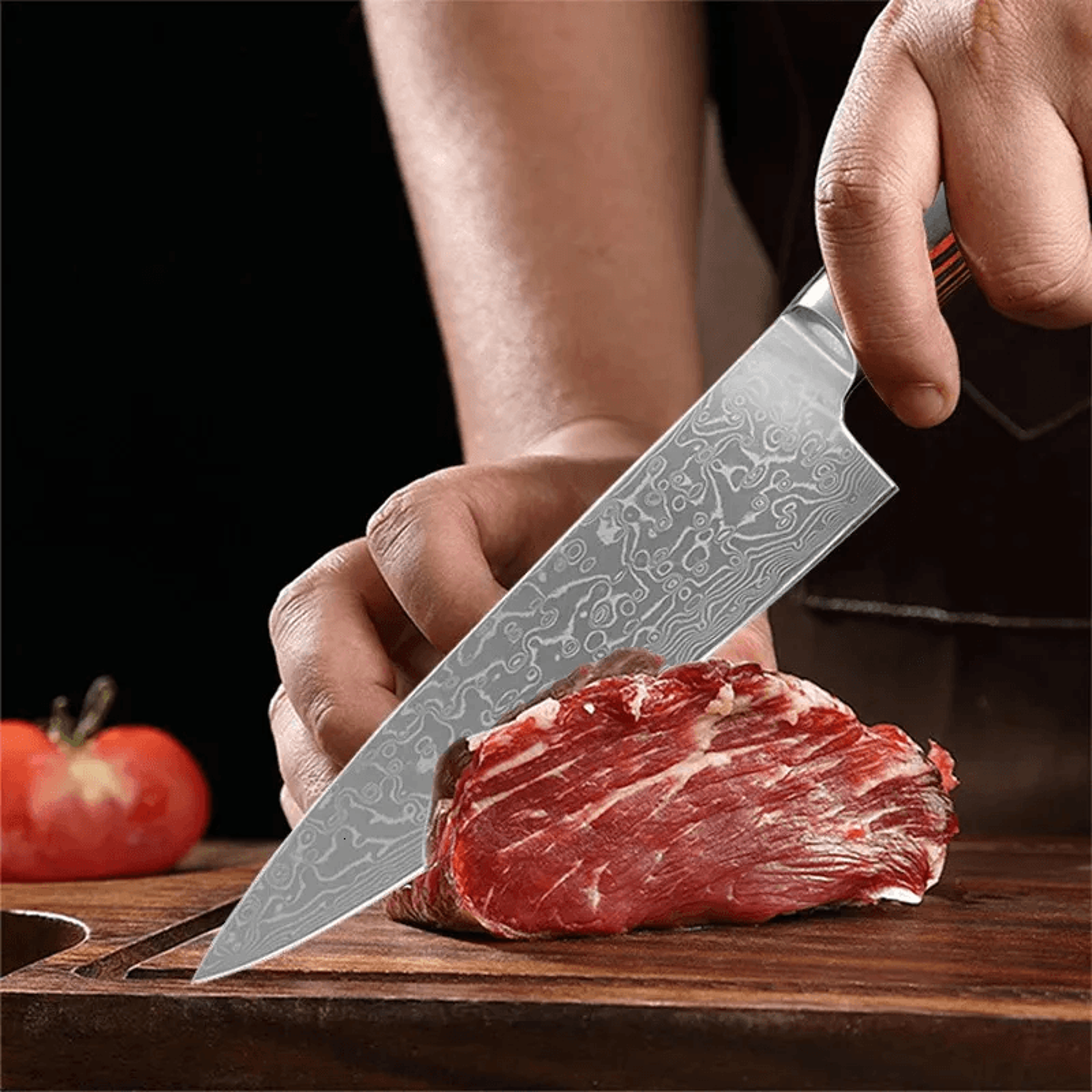 steel kitchen knife set chef cleaver boning and paring knives