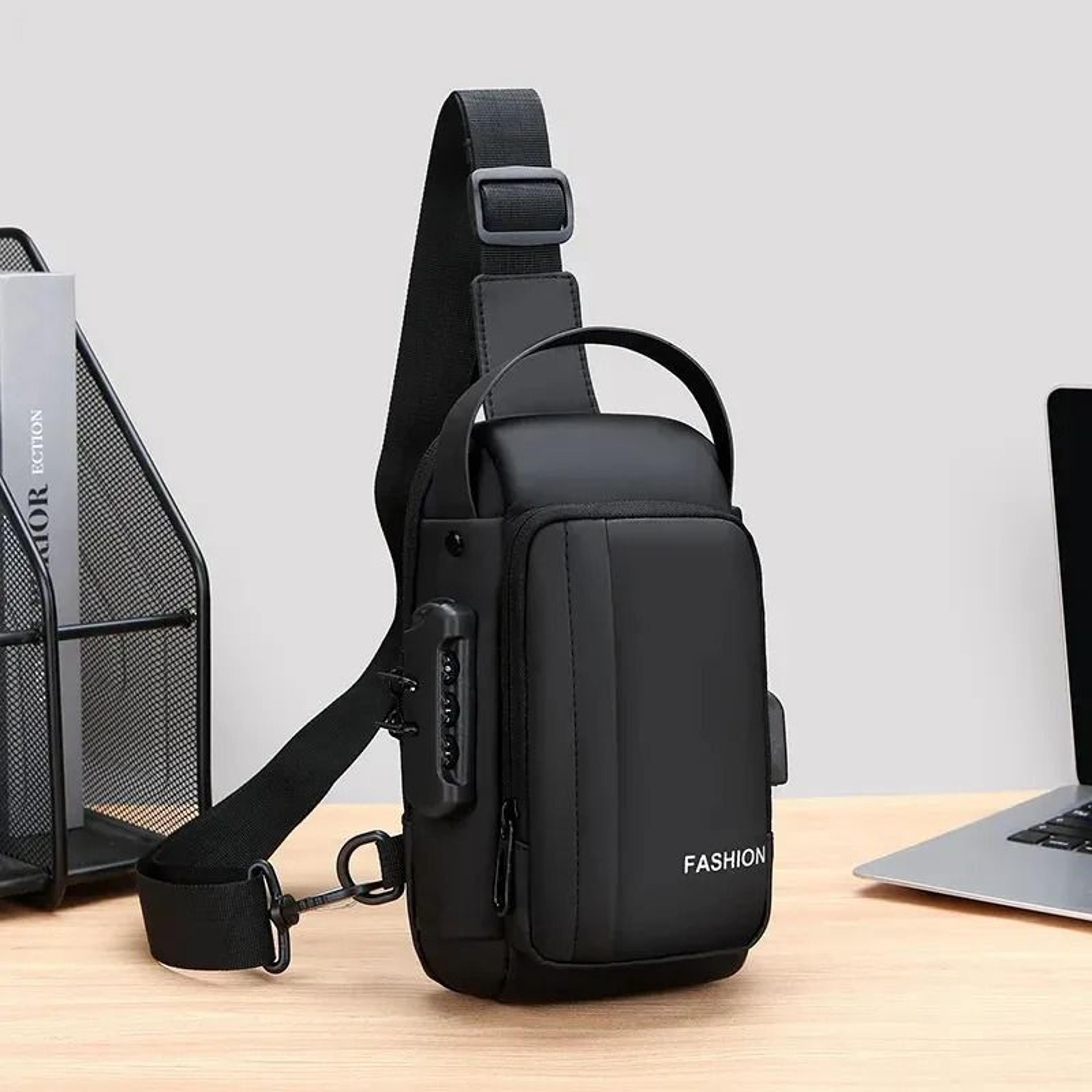 men's anti theft chest bag lightweight travel sling bag with password lock