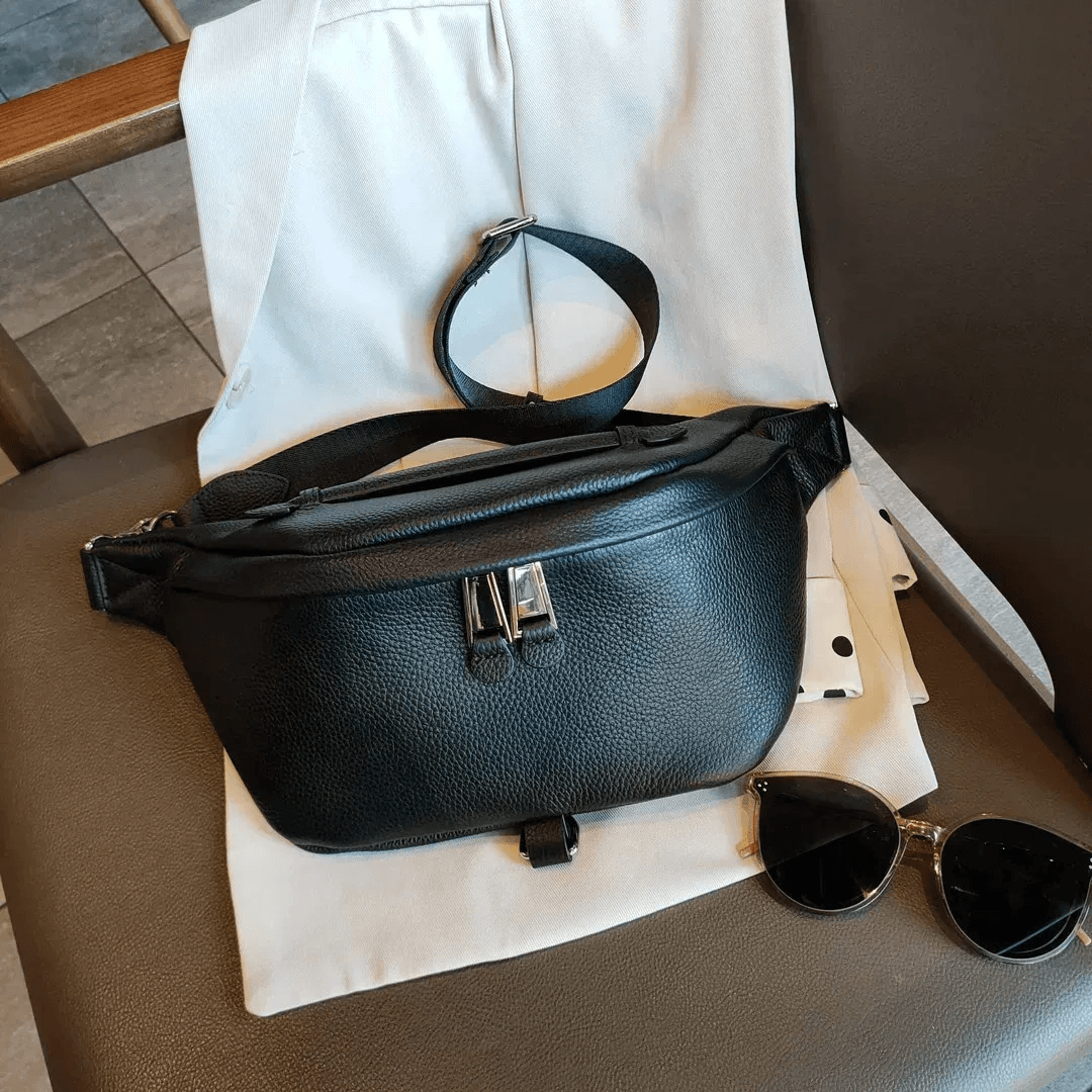 genuine leather fanny pack for women stylish compact leather belt bag