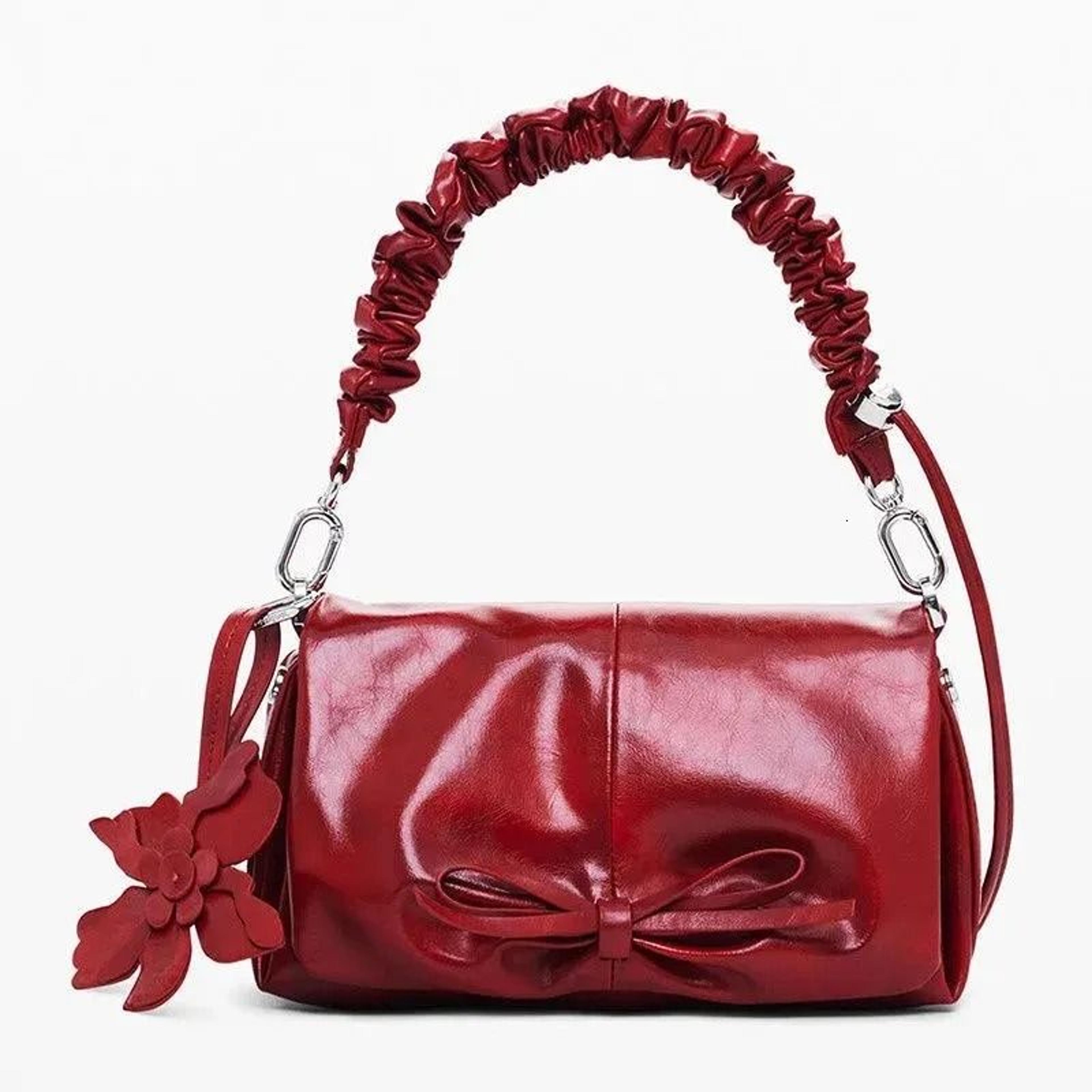 spanish style floral leather crossbody bag for women with top handle