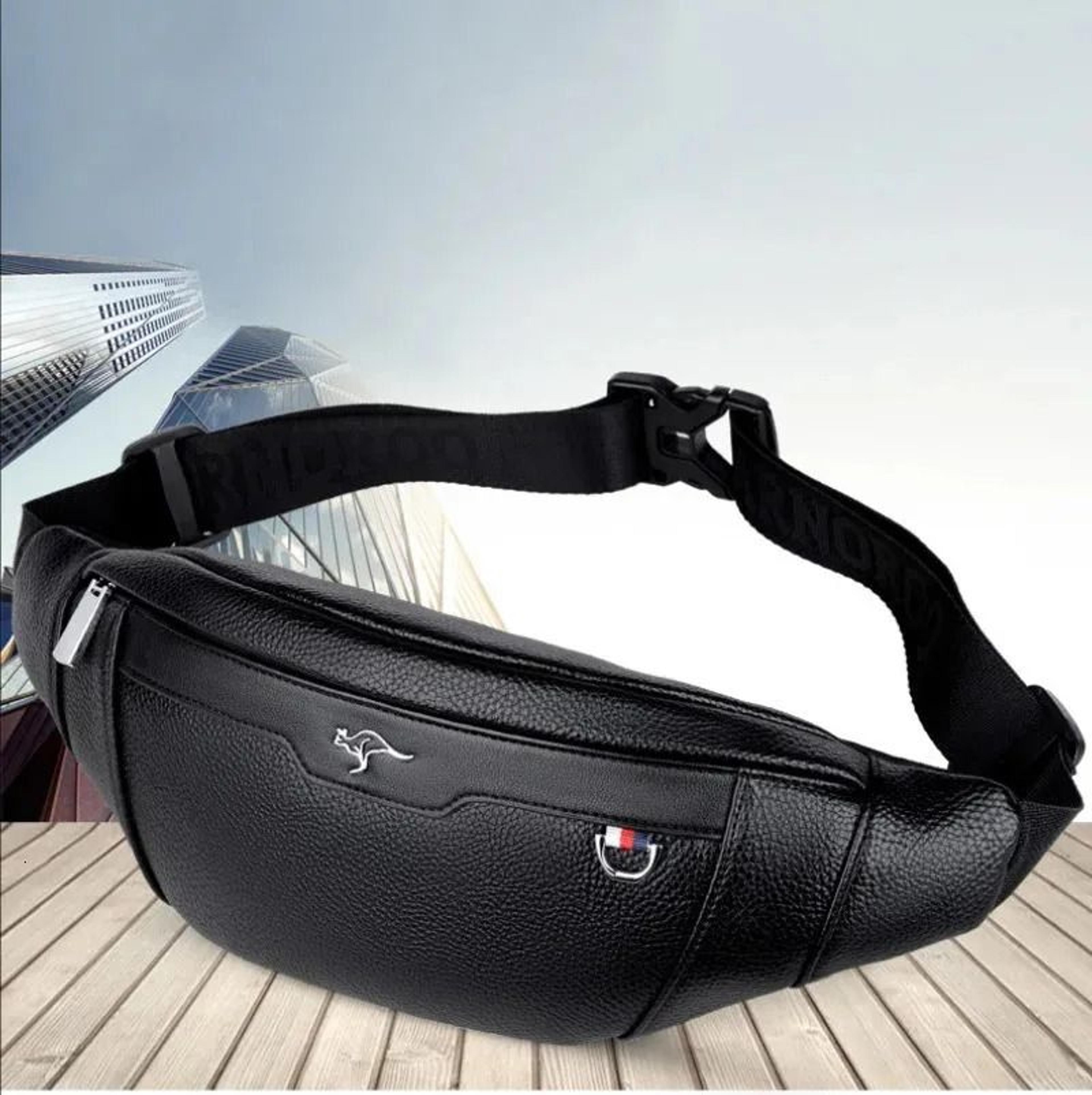 business leather waist bag crossbody fanny pack for travel and outdoor use
