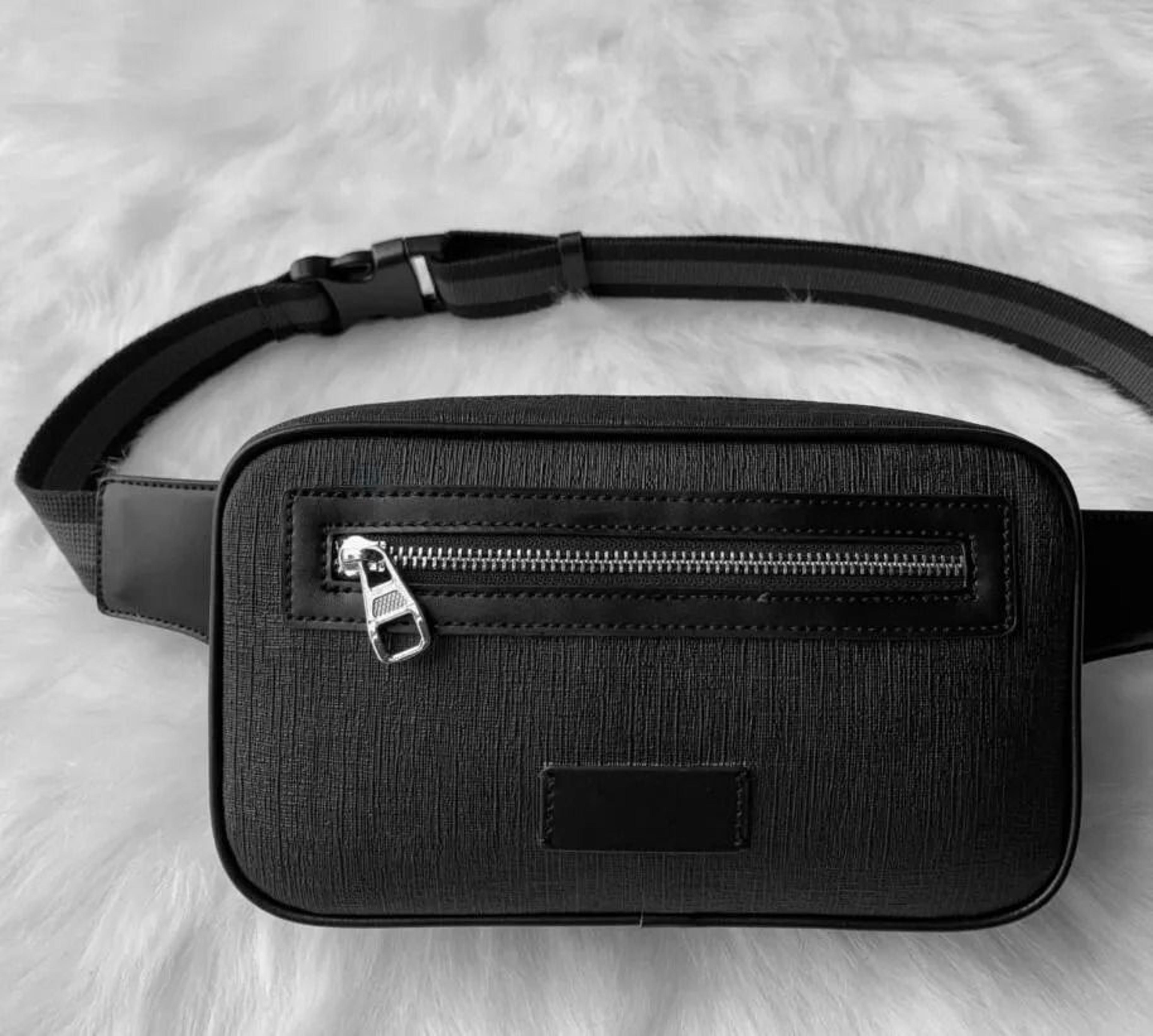 leather fanny pack unisex waist bag running belt bag for travel fitness and jogging