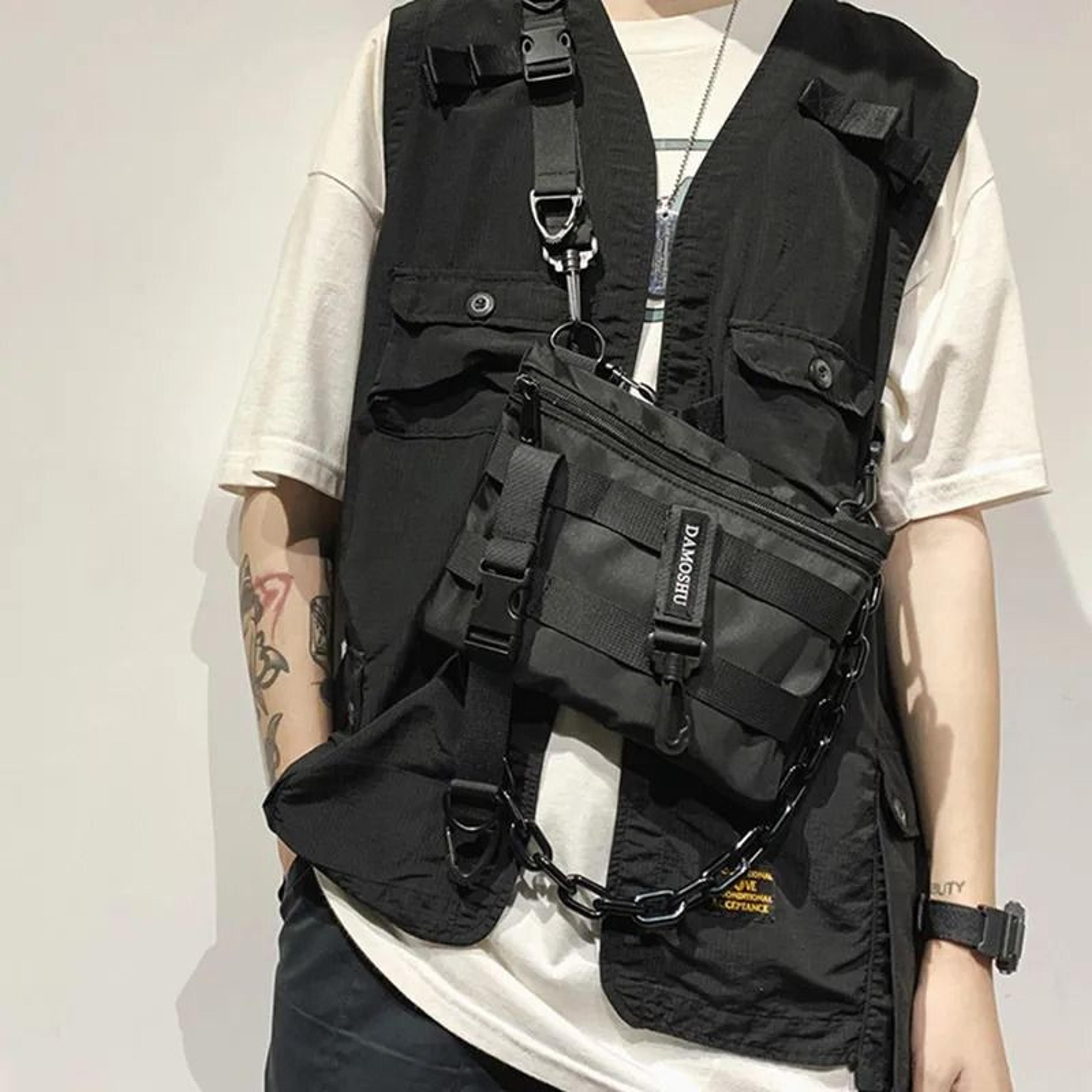 tactical chest rig bag unisex hip hop streetwear waist pack