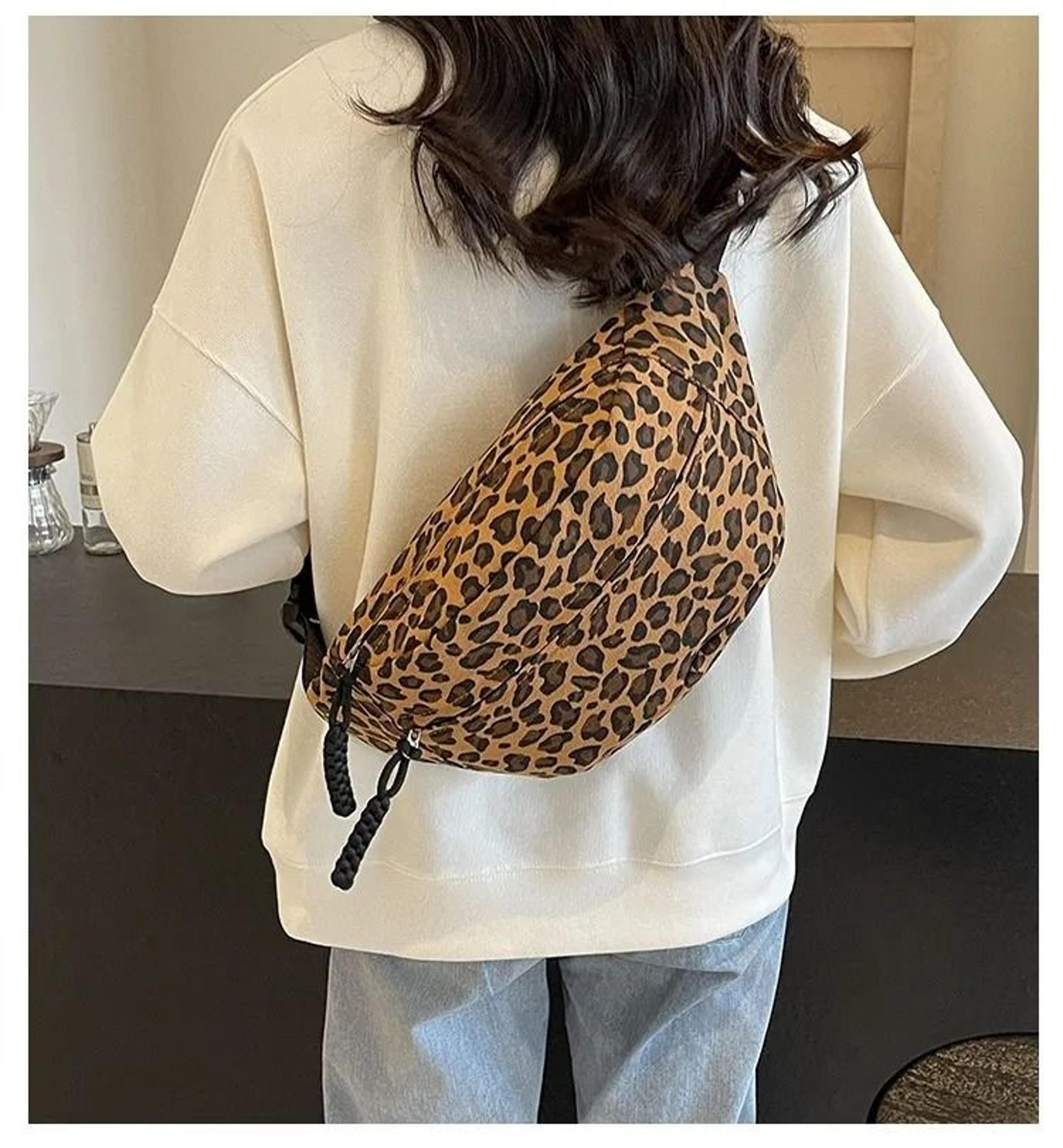 leopard print dumpling bag womens crossbody shoulder underarm purse