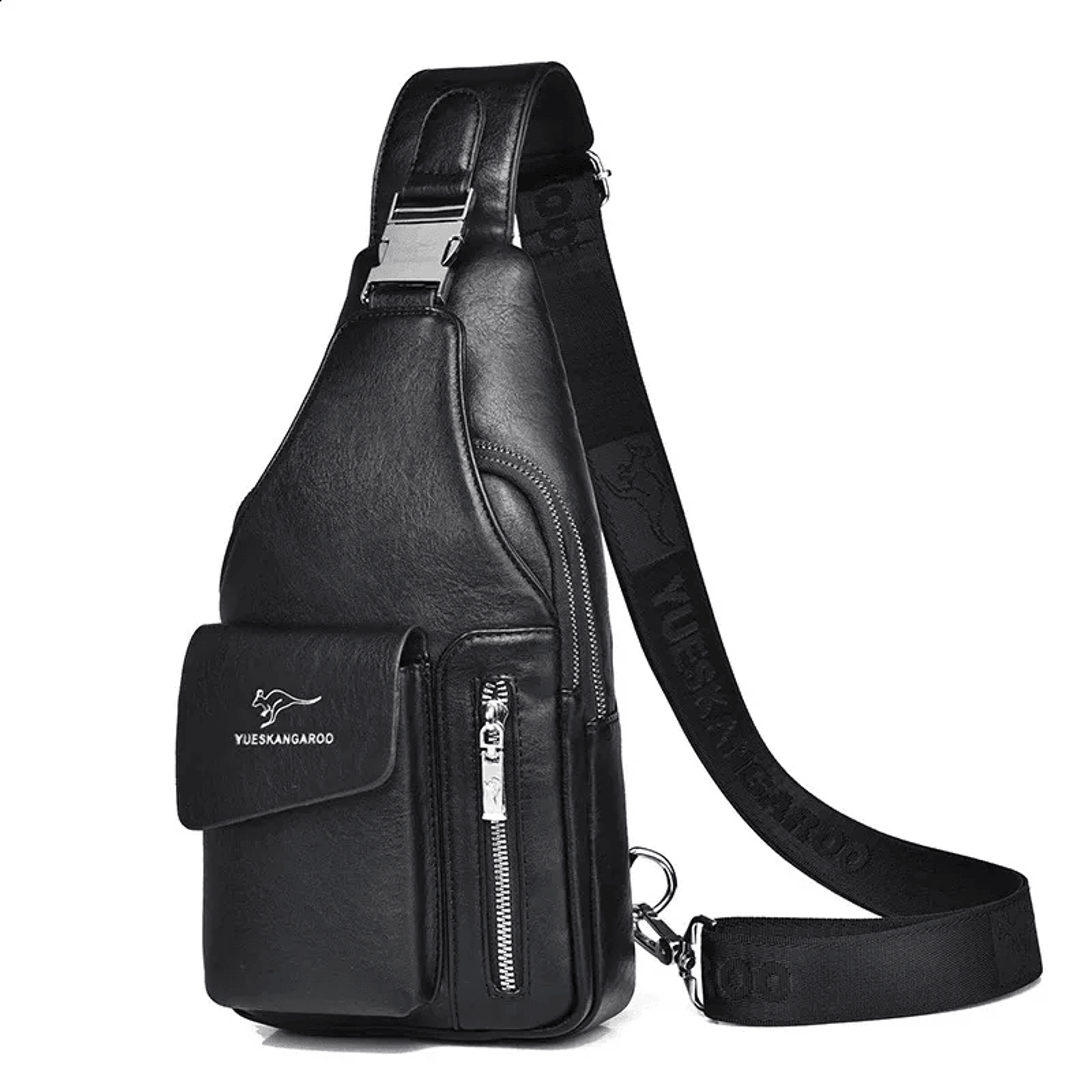 mens leather chest bag crossbody sling shoulder bag for travel and daily carry