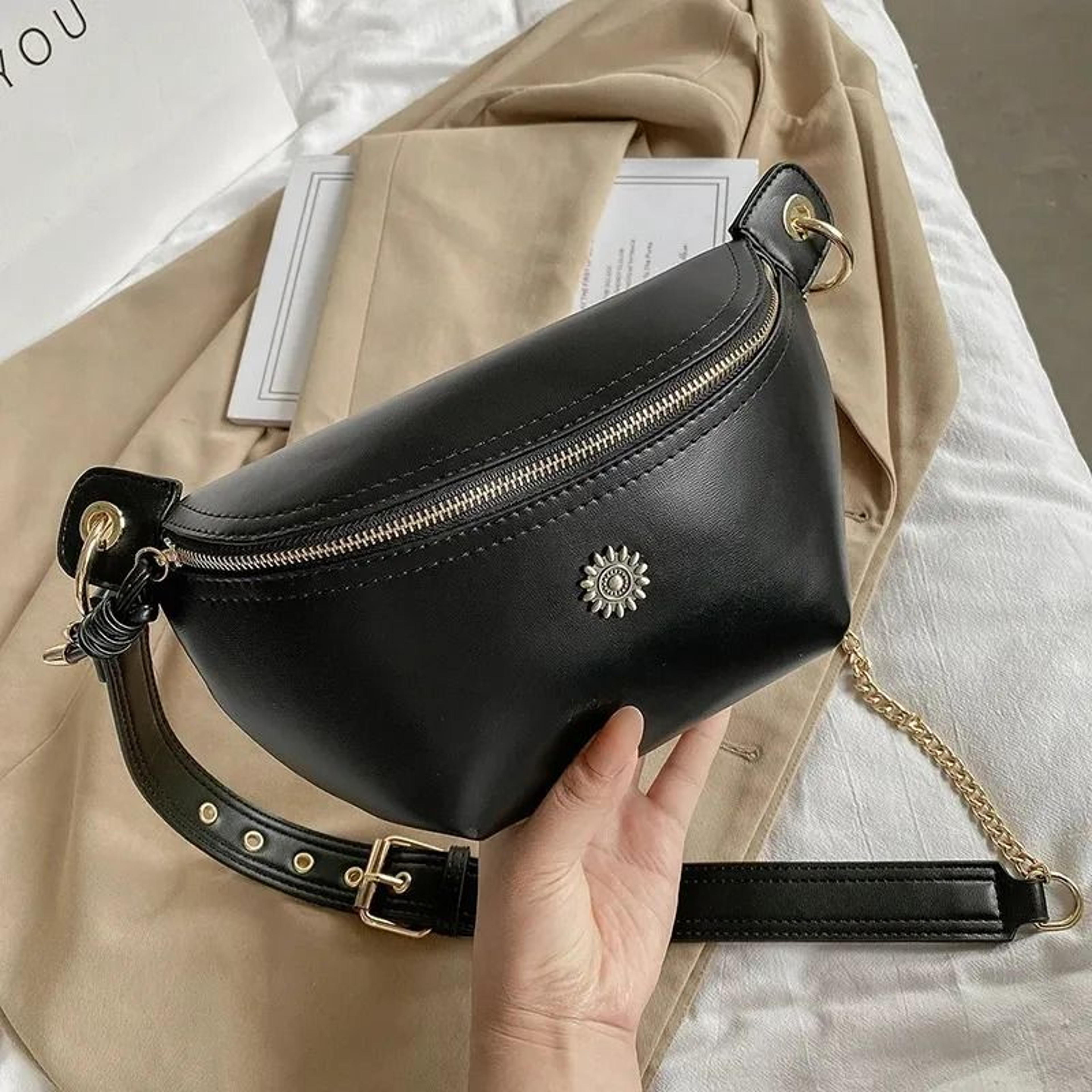 women pu leather crossbody chest bag adjustable travel waist purse