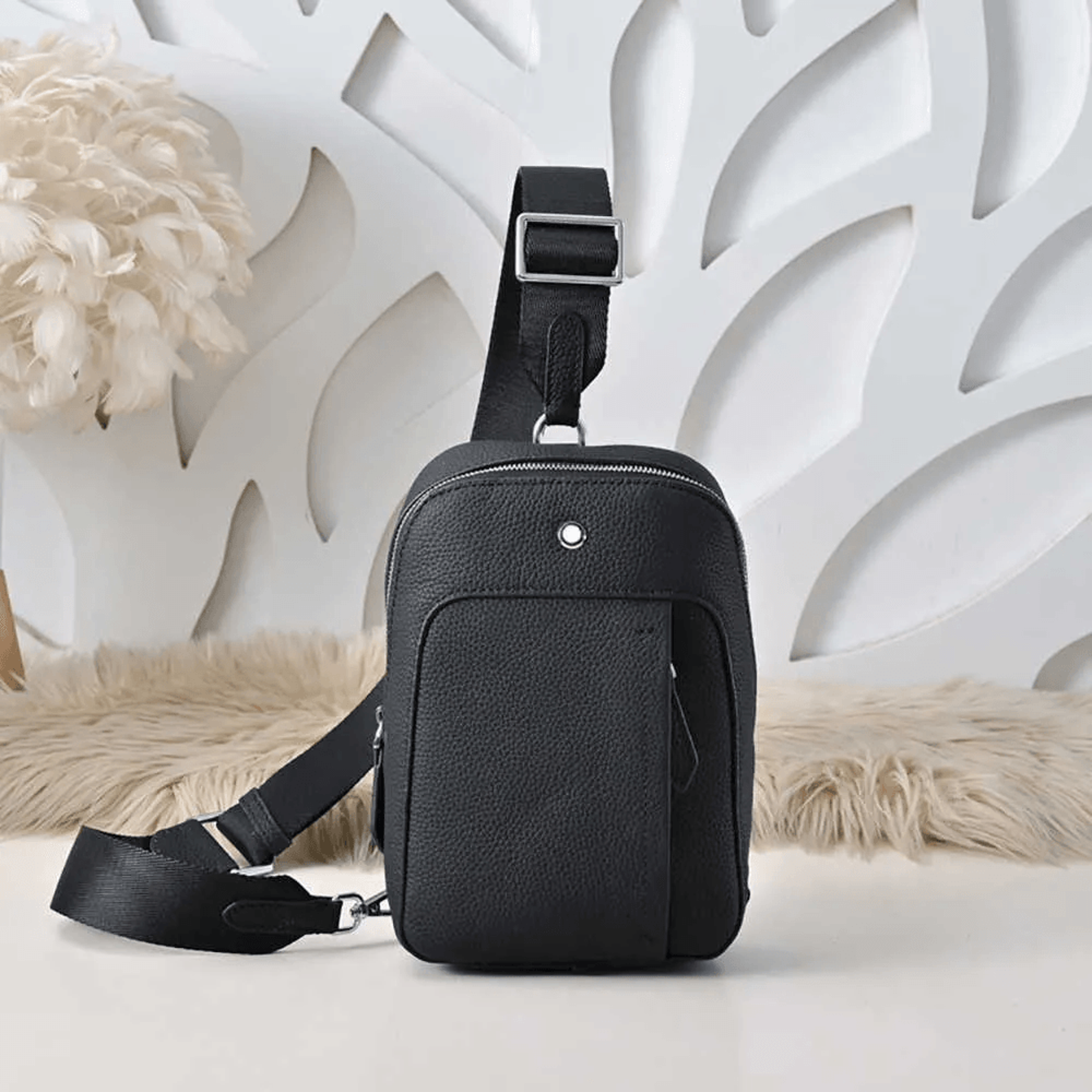 mini leather fanny pack crossbody belt bag for women and men