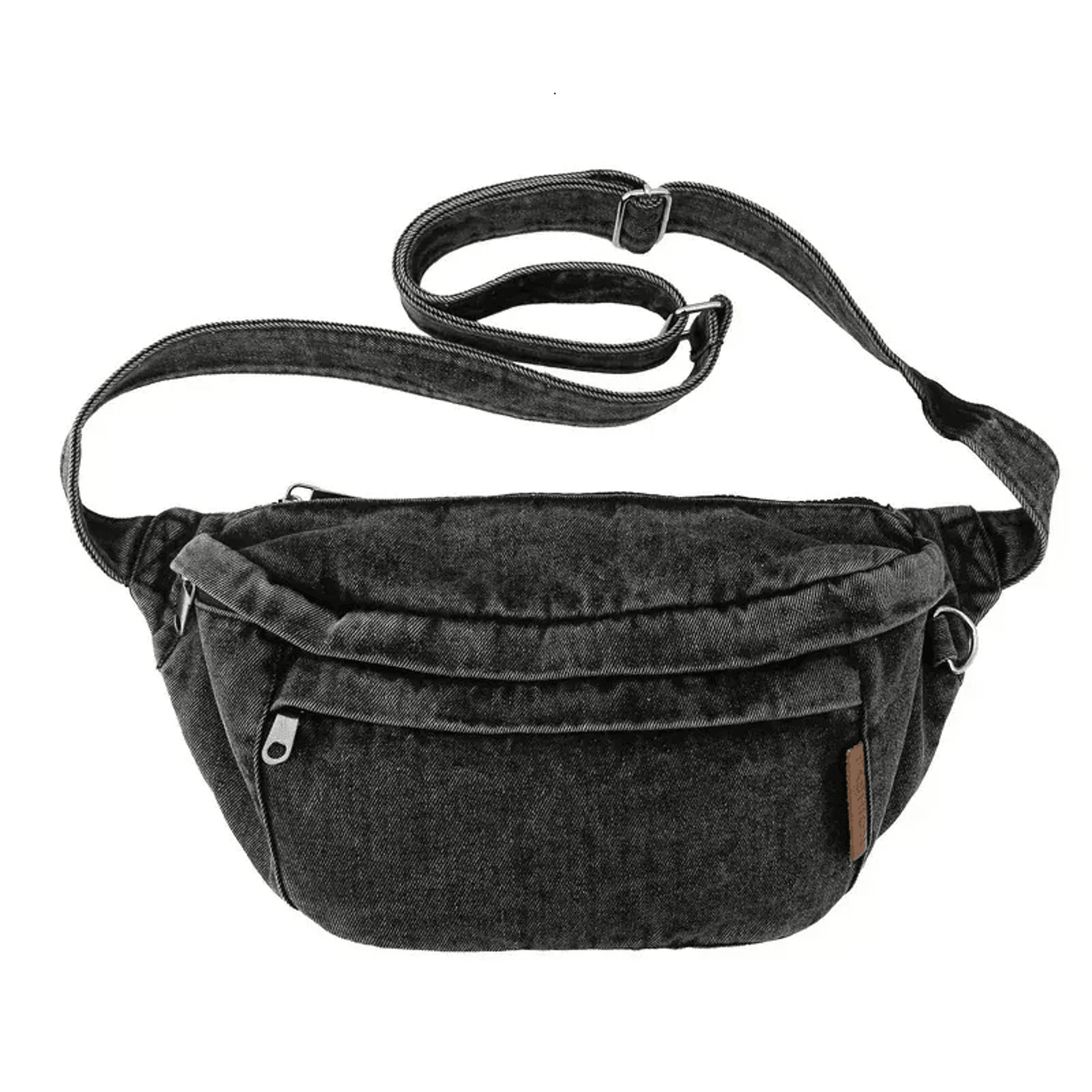 denim crossbody bag for women zipper waist and shoulder bag