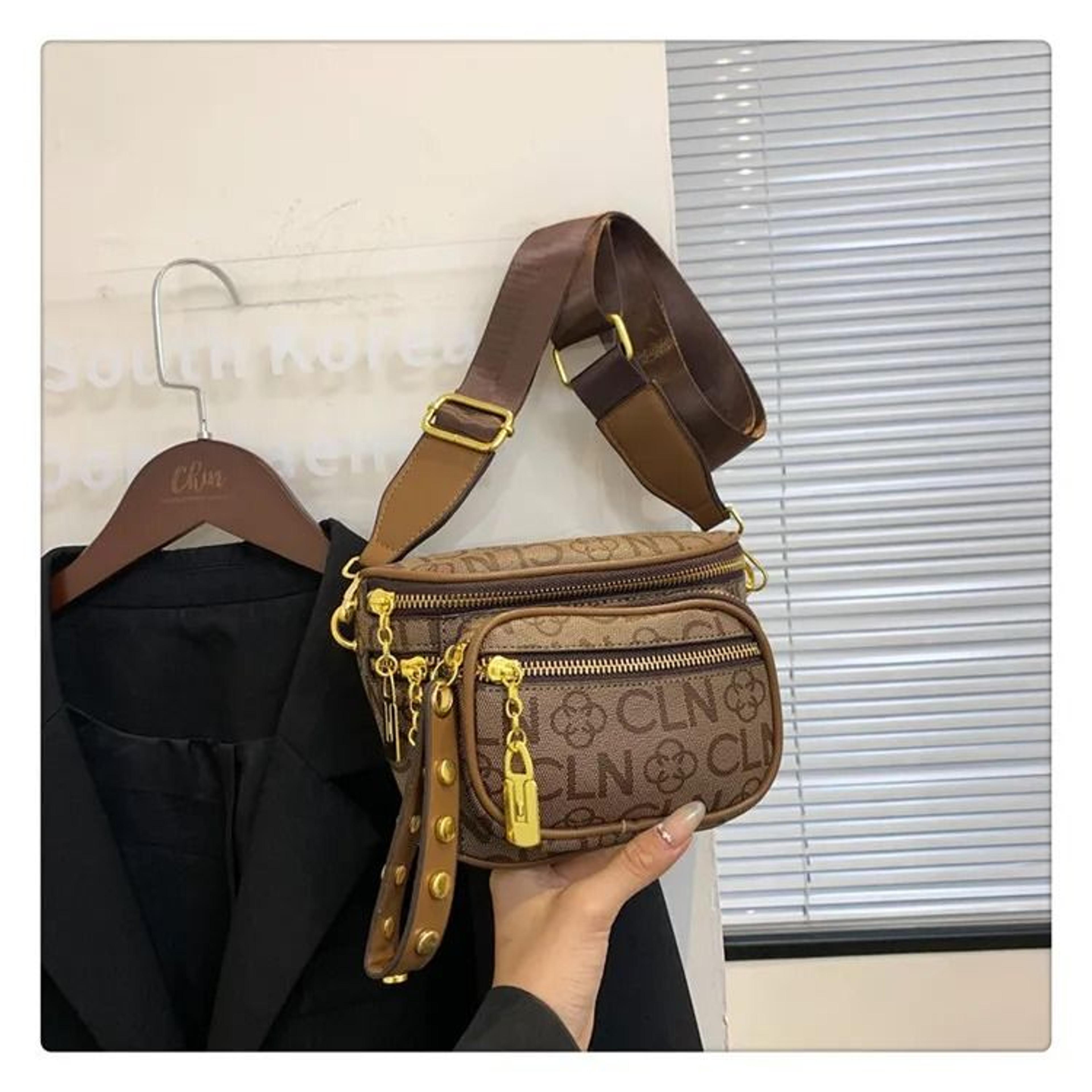 vintage women crossbody bag multi compartment large capacity shoulder chest bag