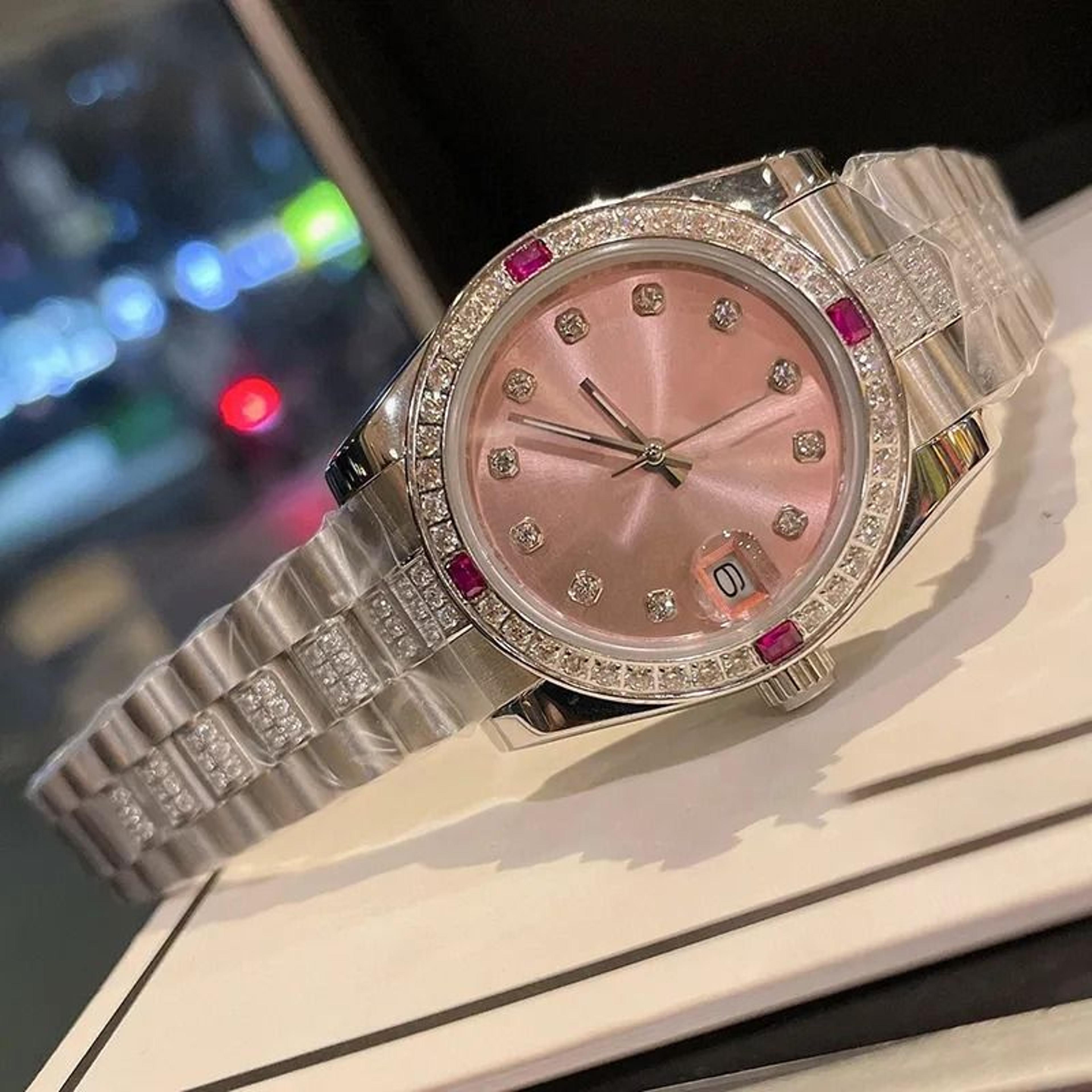 women automatic mechanical watch stainless steel business wristwatch