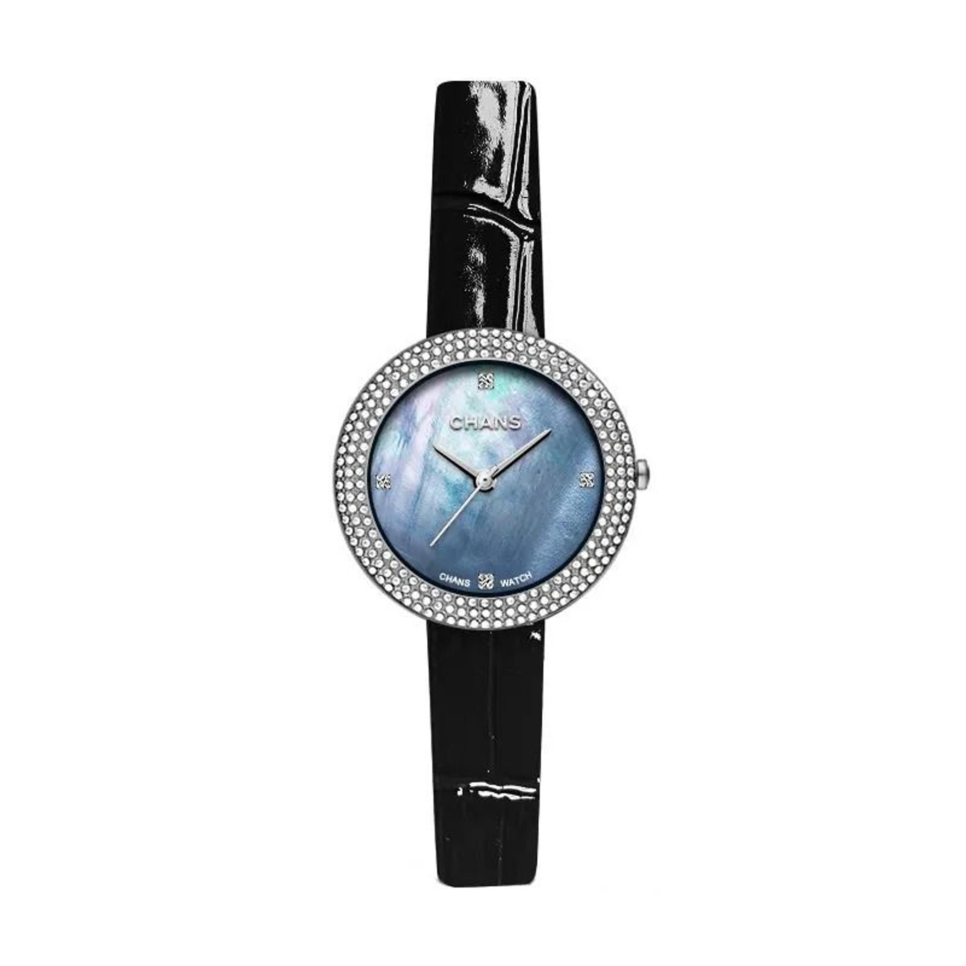 elegant women's quartz watch with diamond accents waterproof fashion wristwatch