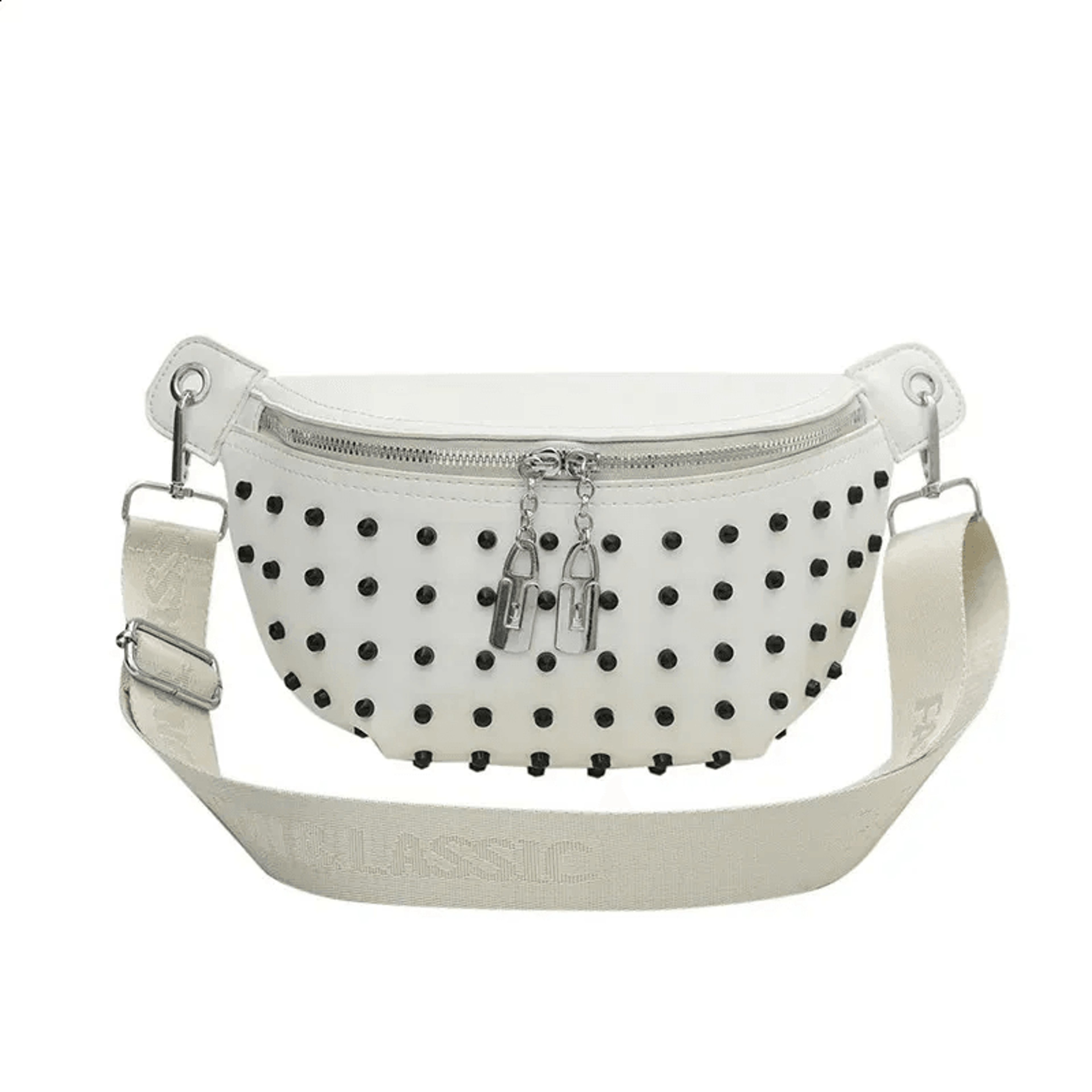 women pu leather crossbody waist bag rivet fanny pack phone purse
