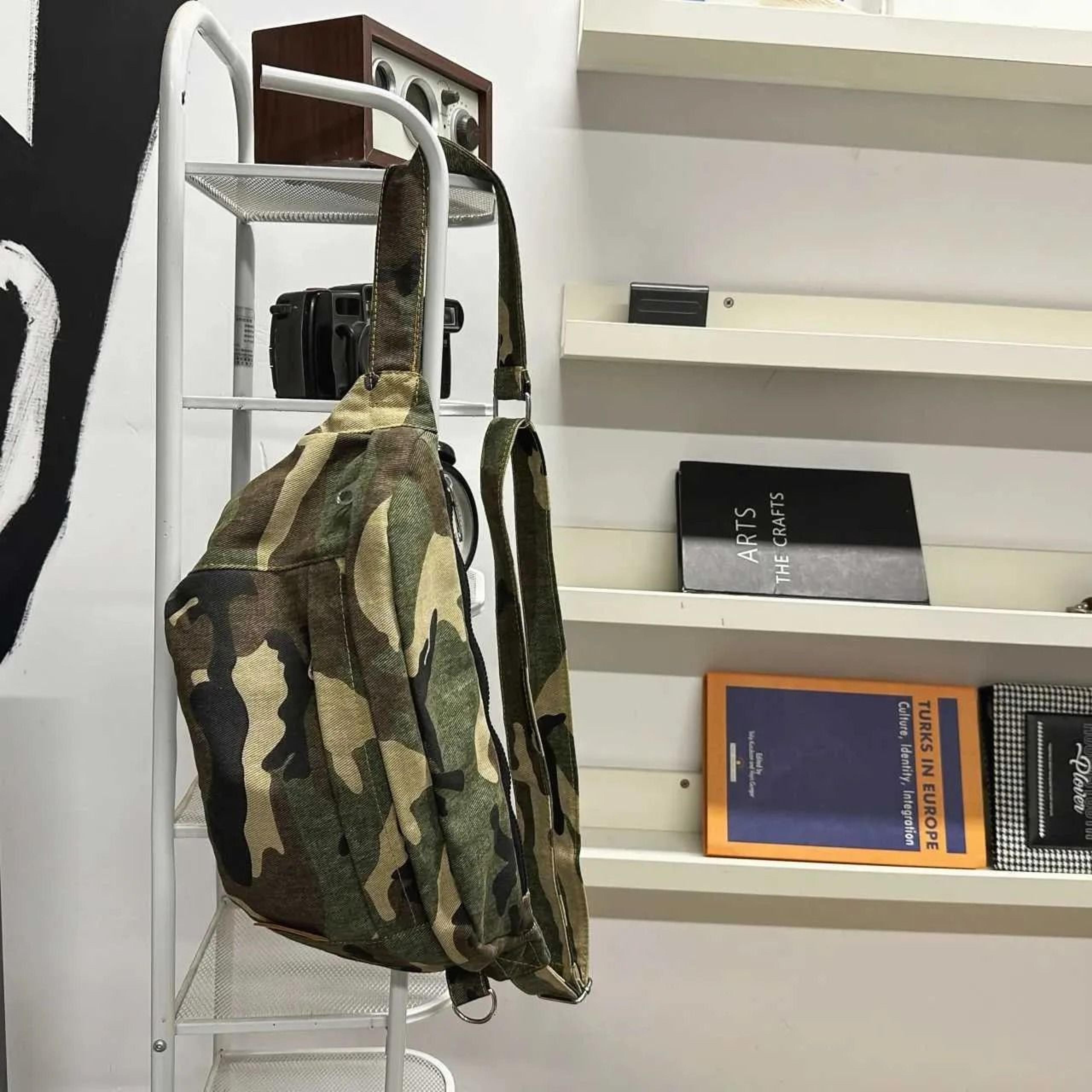 camouflage canvas fanny pack multifunctional waist and chest bag for travel