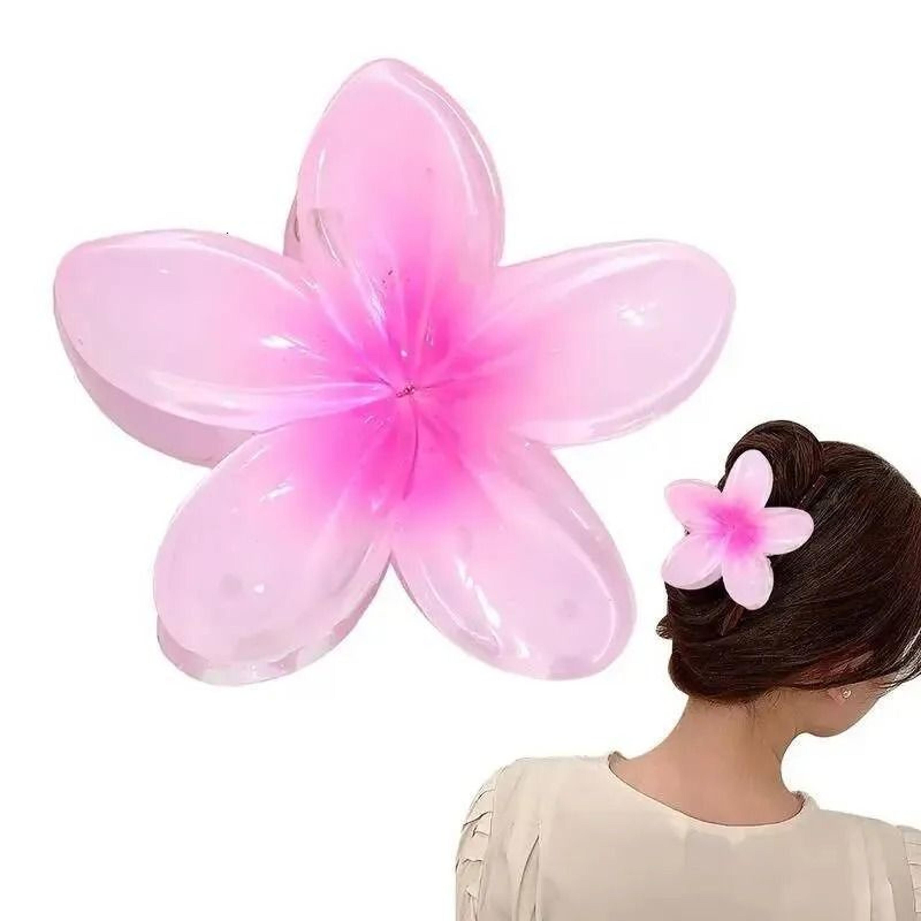 plumeria flower hair claw clip for thick hair tropical colorful hair accessory