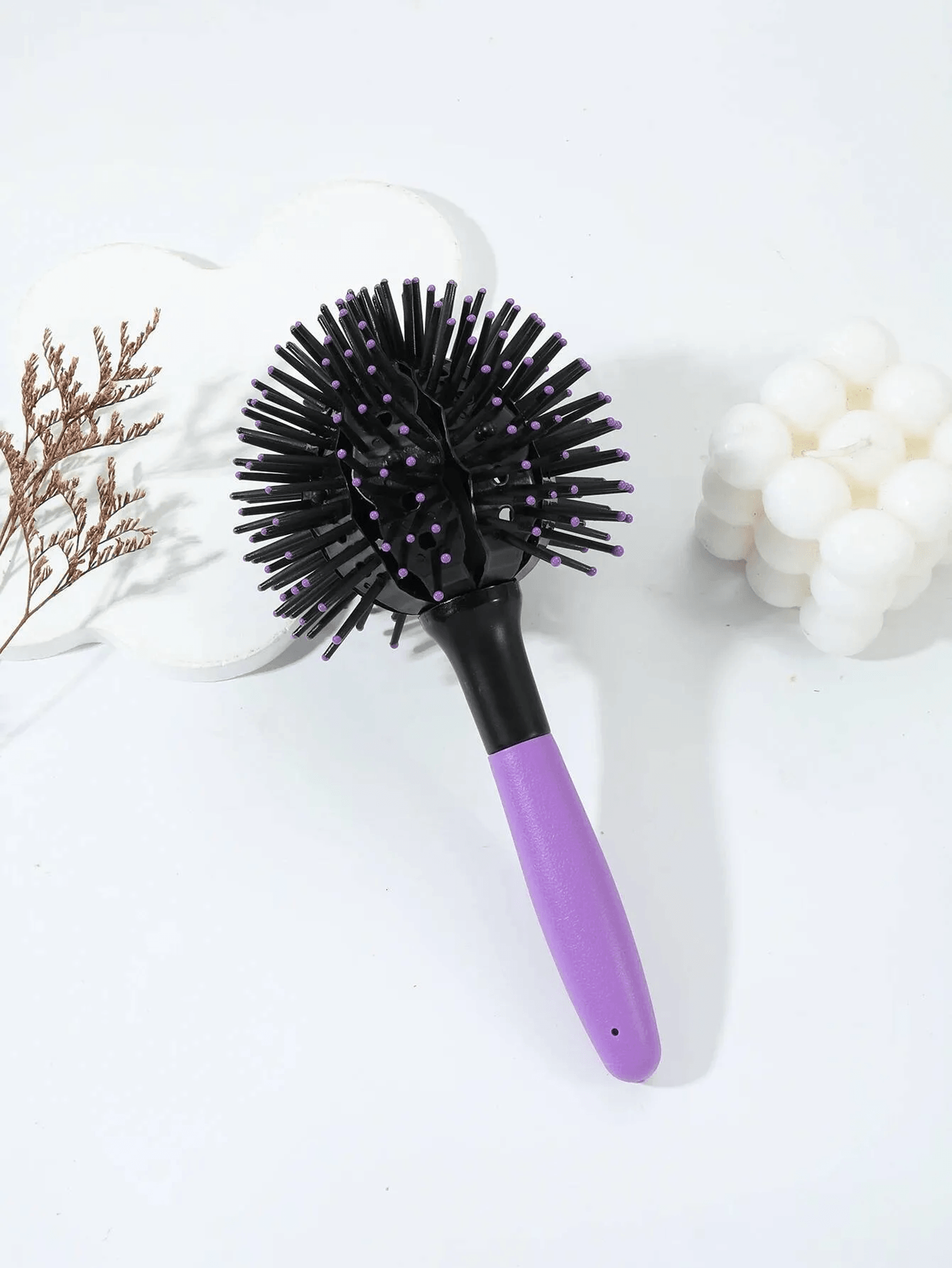 spherical styling brush for wet dry hair wigs curls and detangling