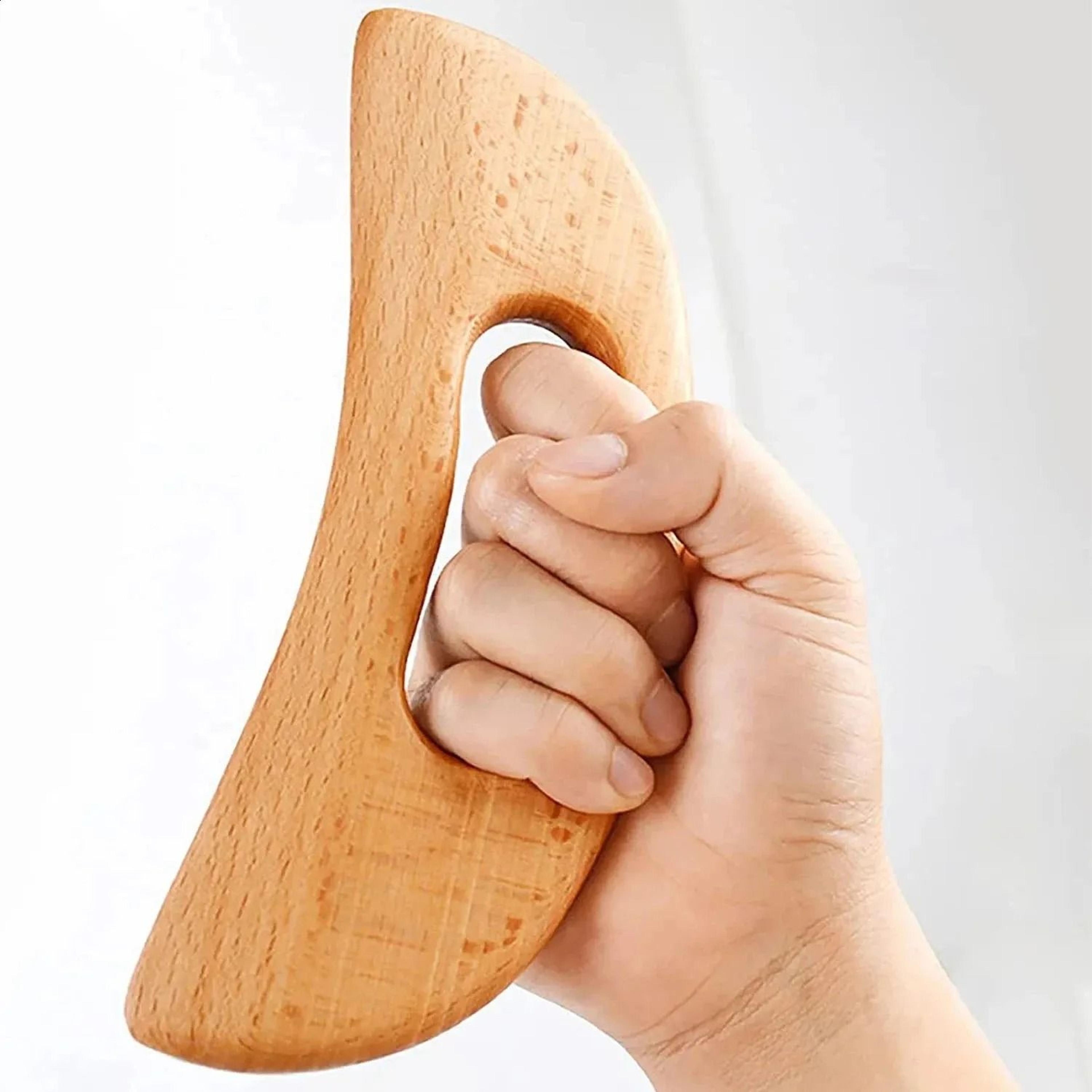 natural wooden cellulite massager full body gua sha muscle scraper