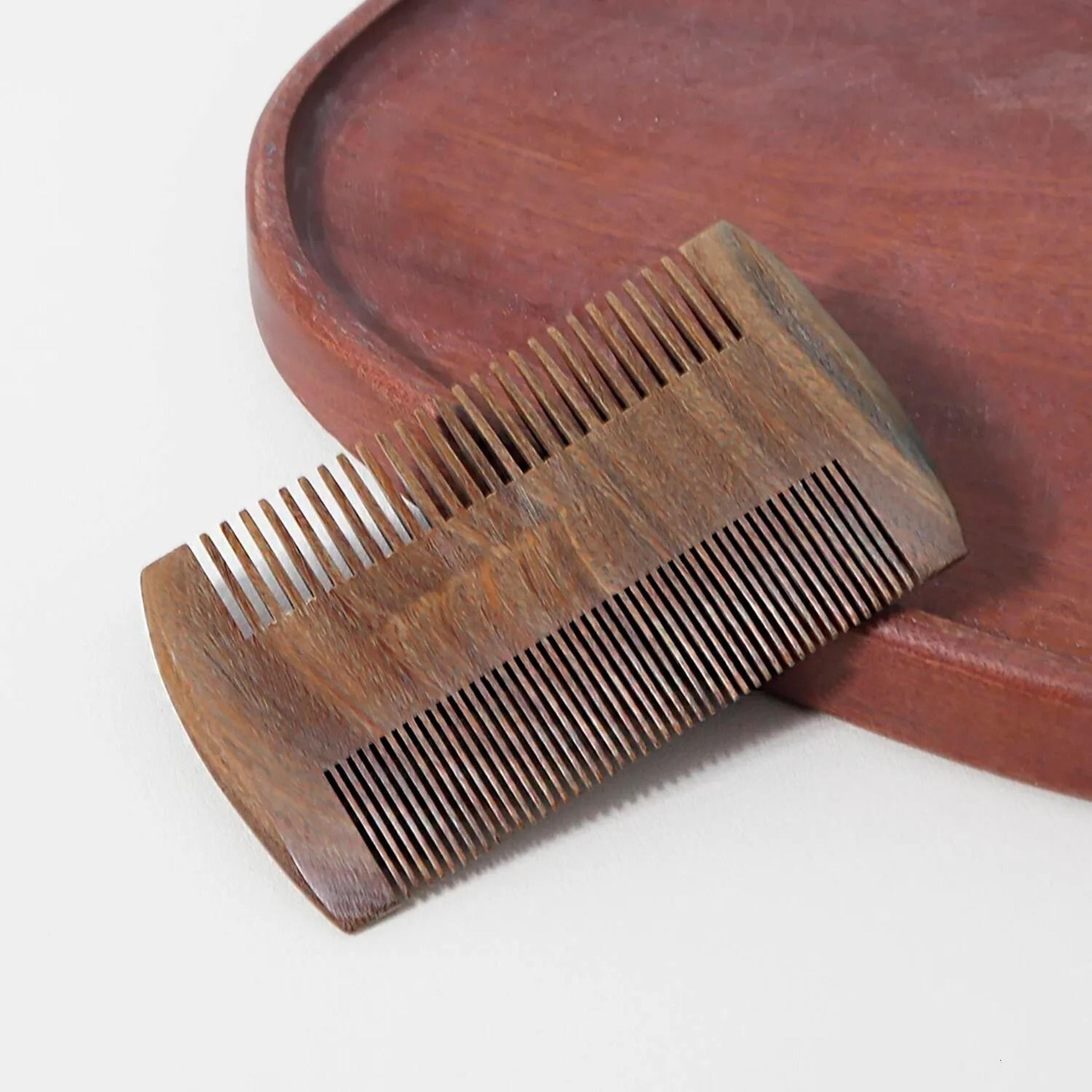 double sided sandalwood comb portable wooden pocket comb for hair and wigs
