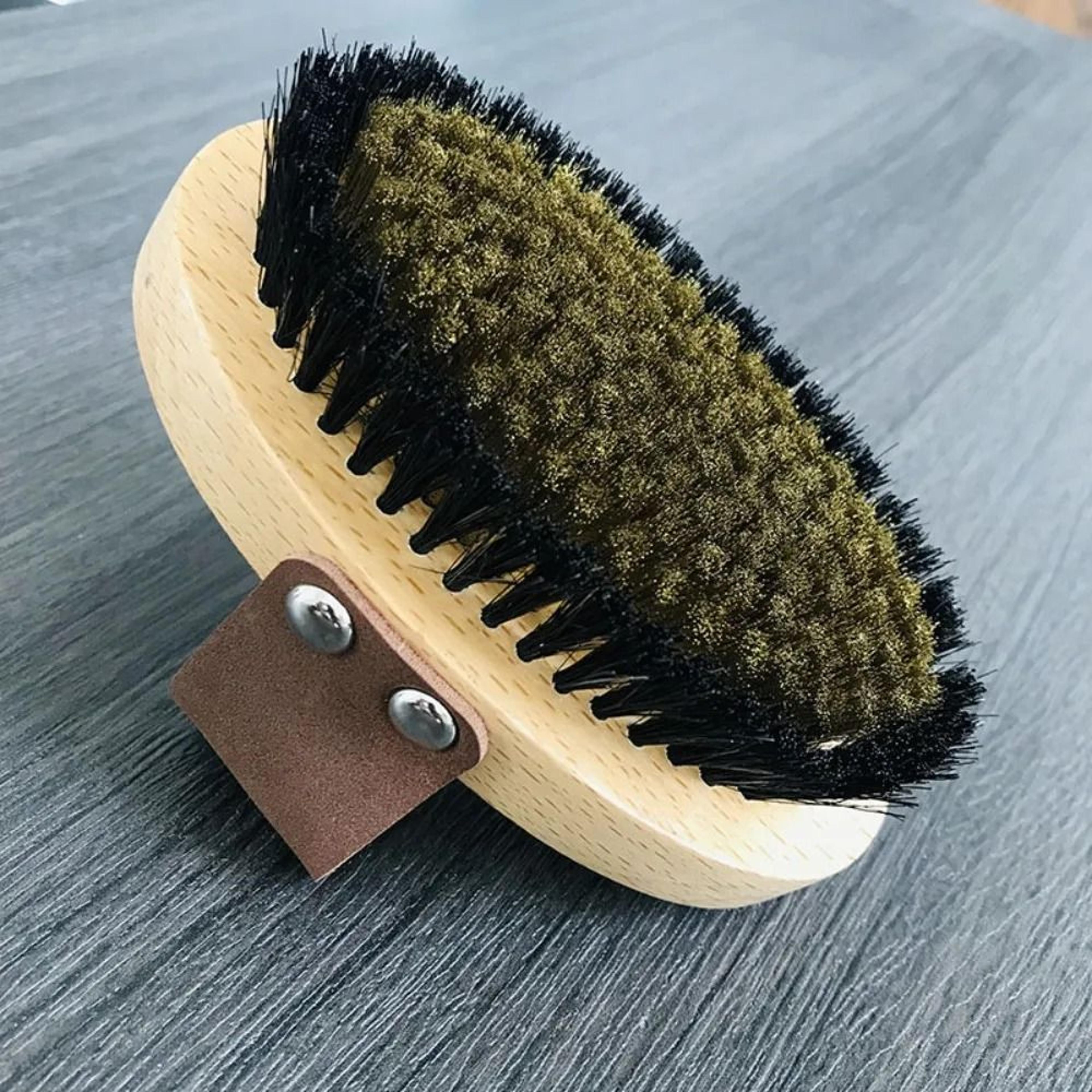 copper ion dry body brush beech wood exfoliating massage brush