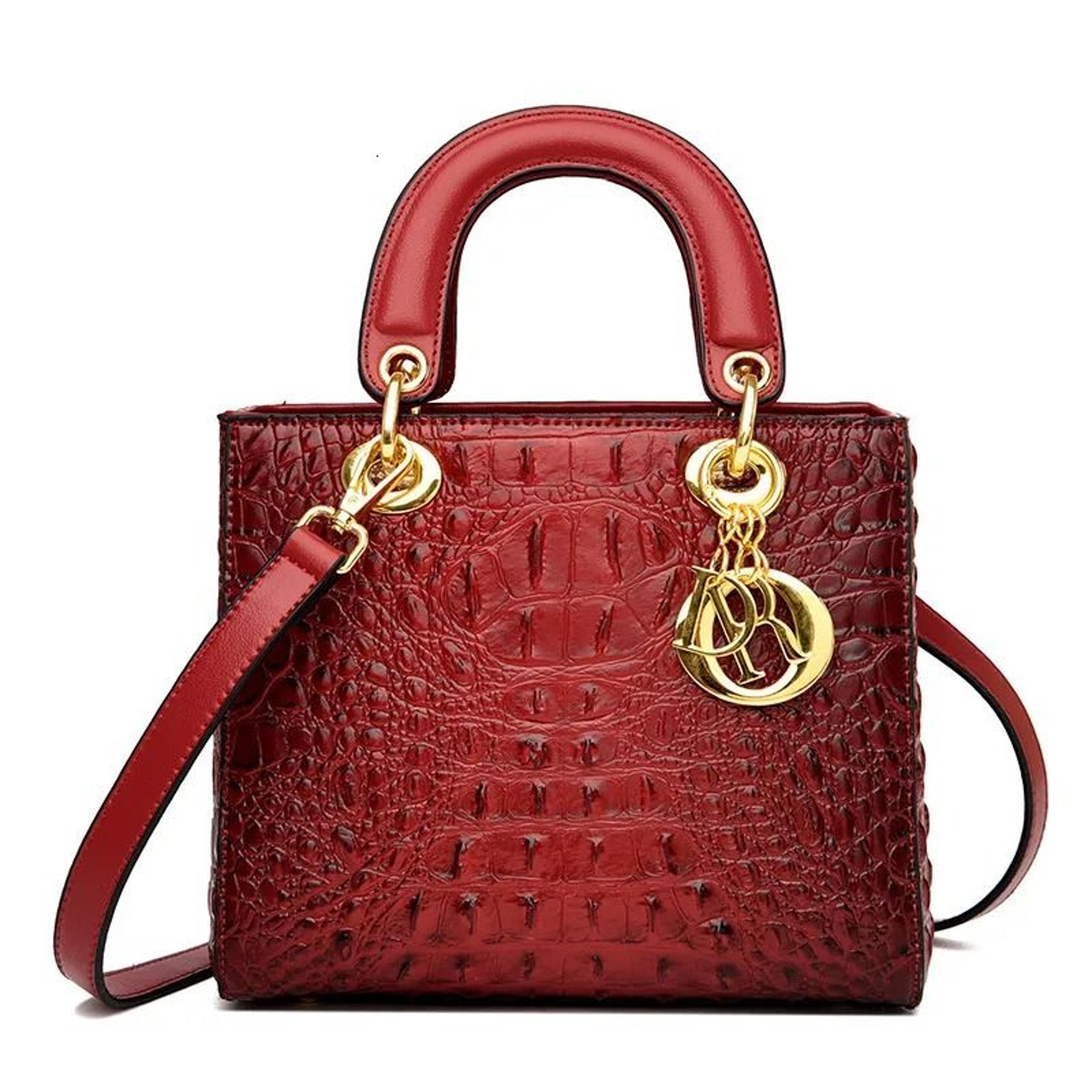 women crocodile pattern flap crossbody bag classic retro shoulder purse