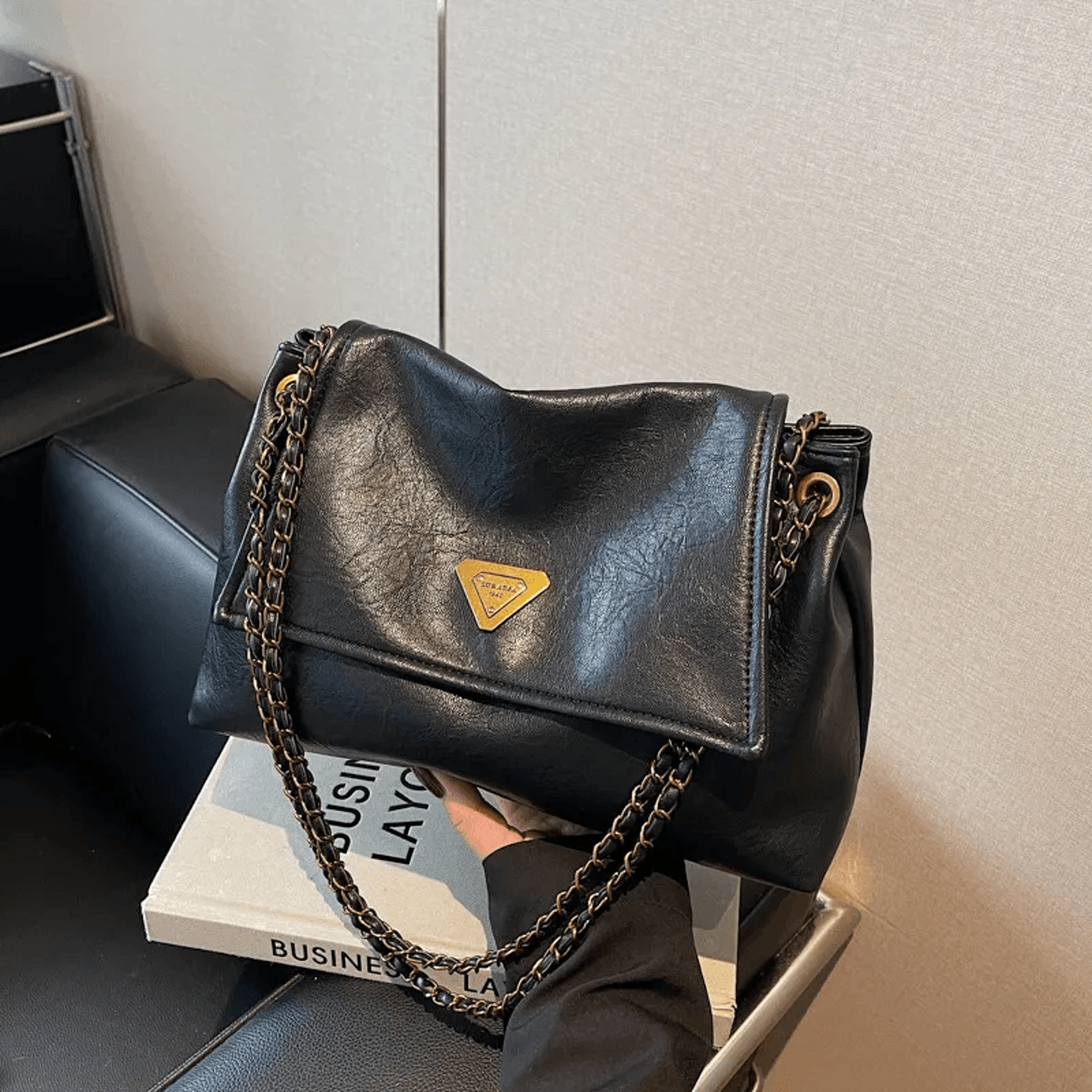 elegant flap chain shoulder bag for women square crossbody purse