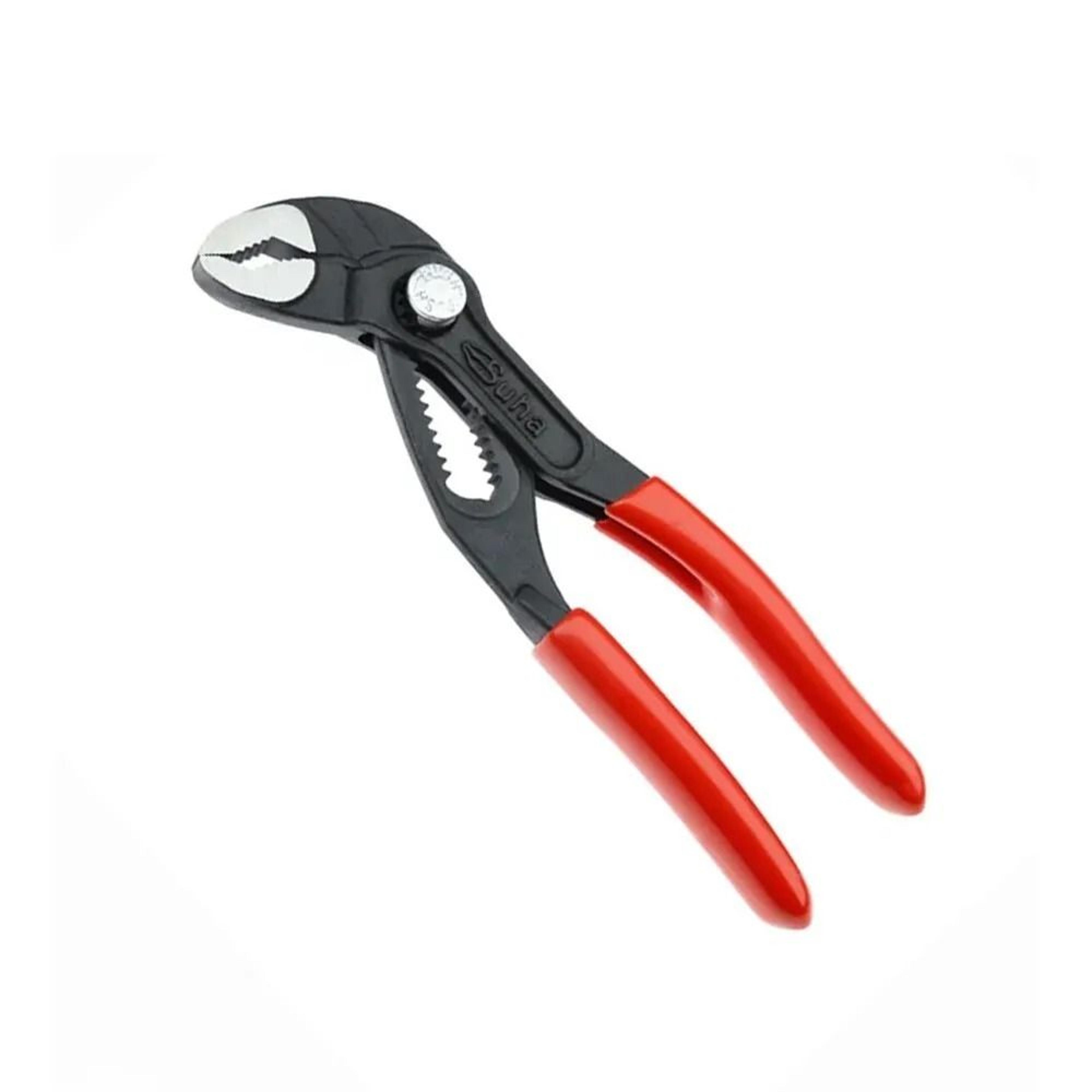 water pump pliers with push button lock and carbon steel grip