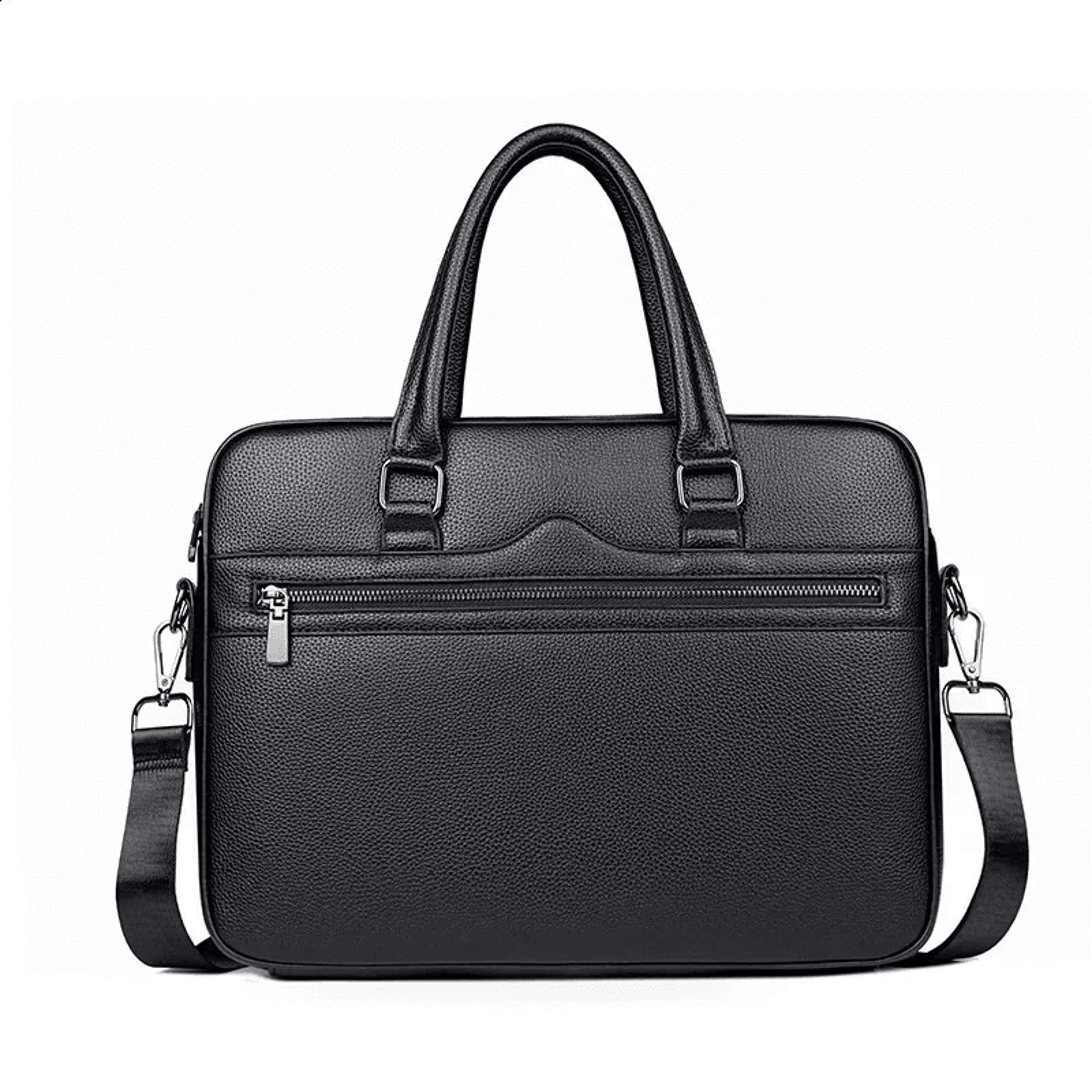 pu leather briefcase business laptop bag for office files and daily work