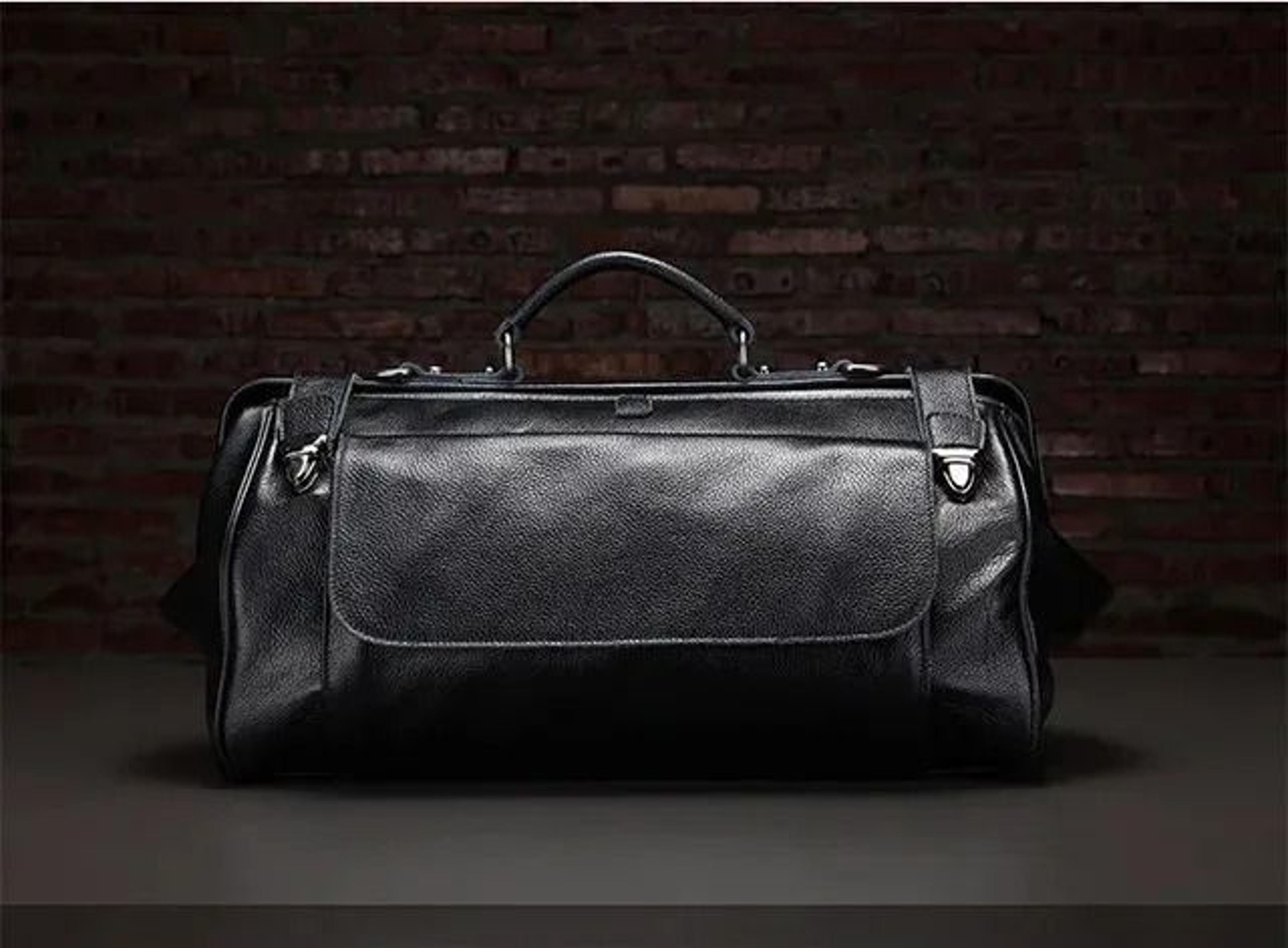 vintage genuine leather duffel bag overnight weekender travel bag