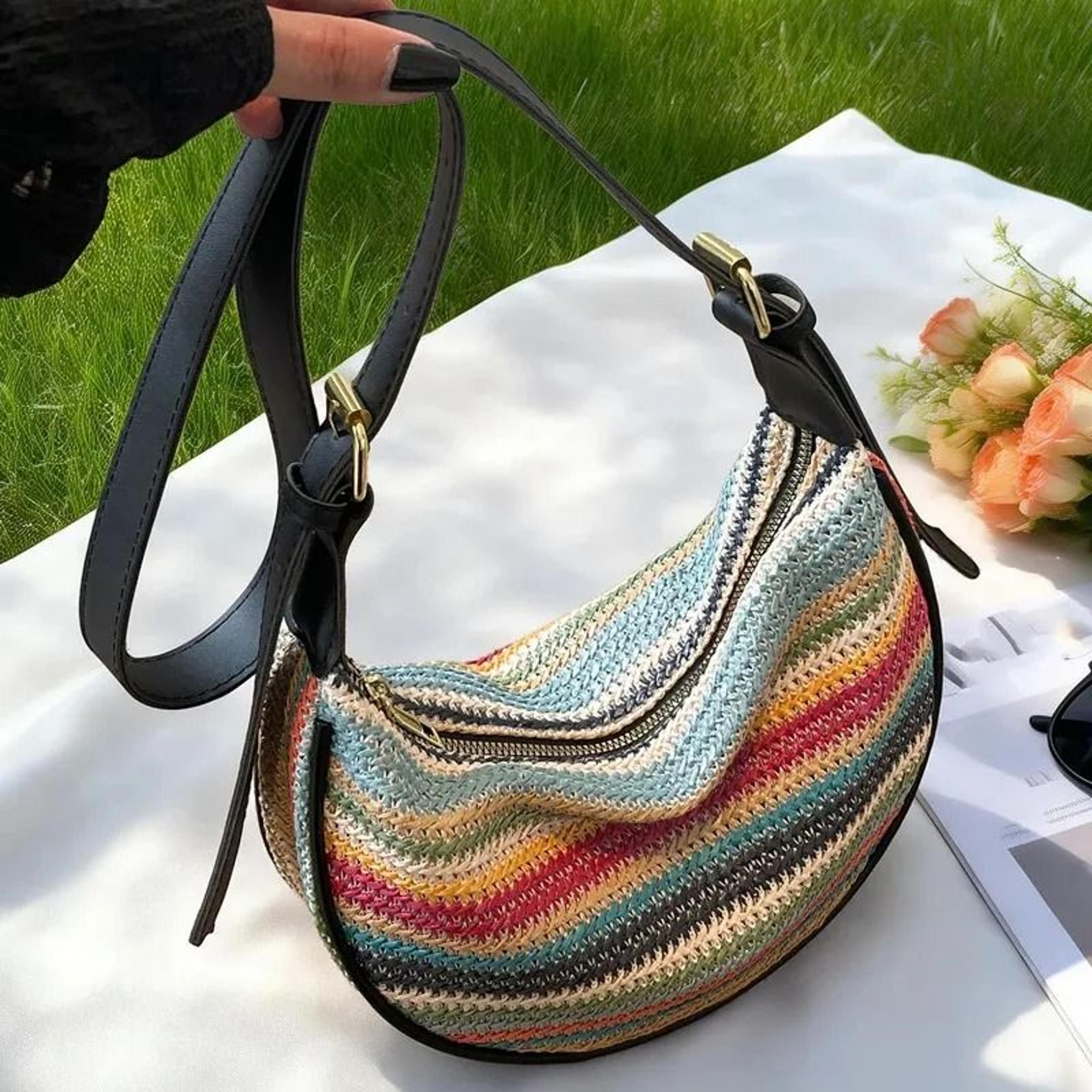 woven dumpling shoulder bag for women lightweight large capacity crossbody handbag