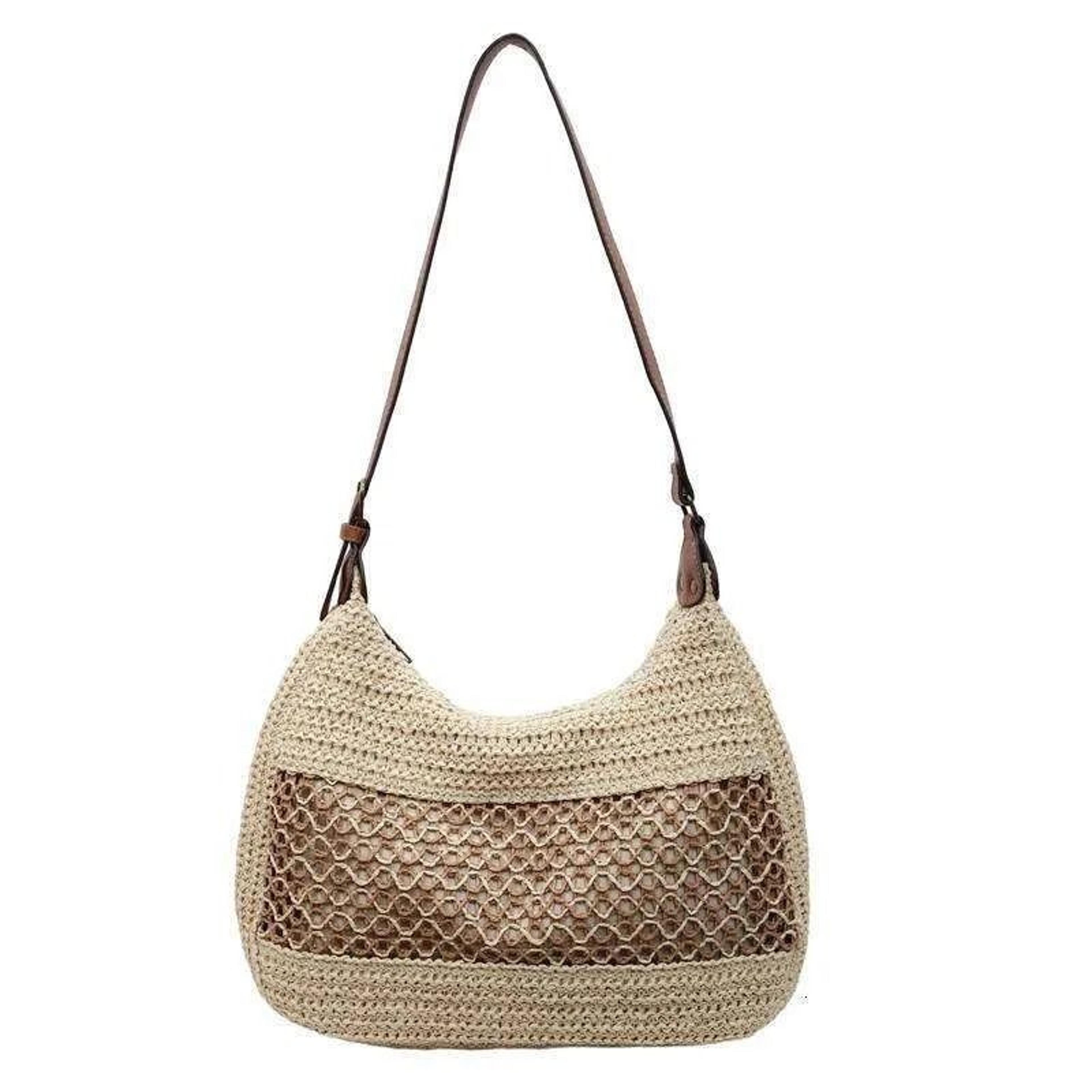 straw tote bag large capacity woven beach shoulder bag for women