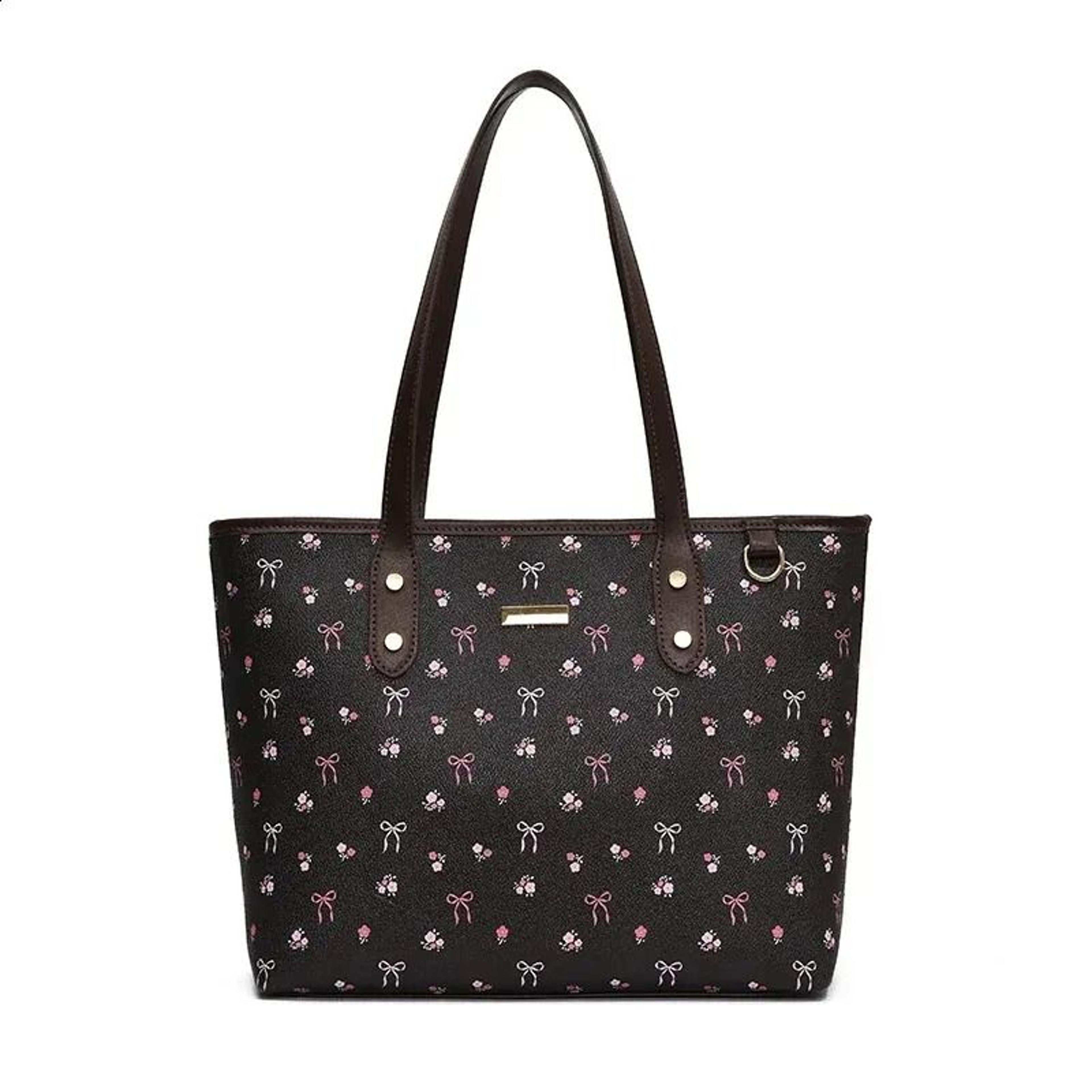 large capacity floral pu shoulder bag for women casual everyday handbag
