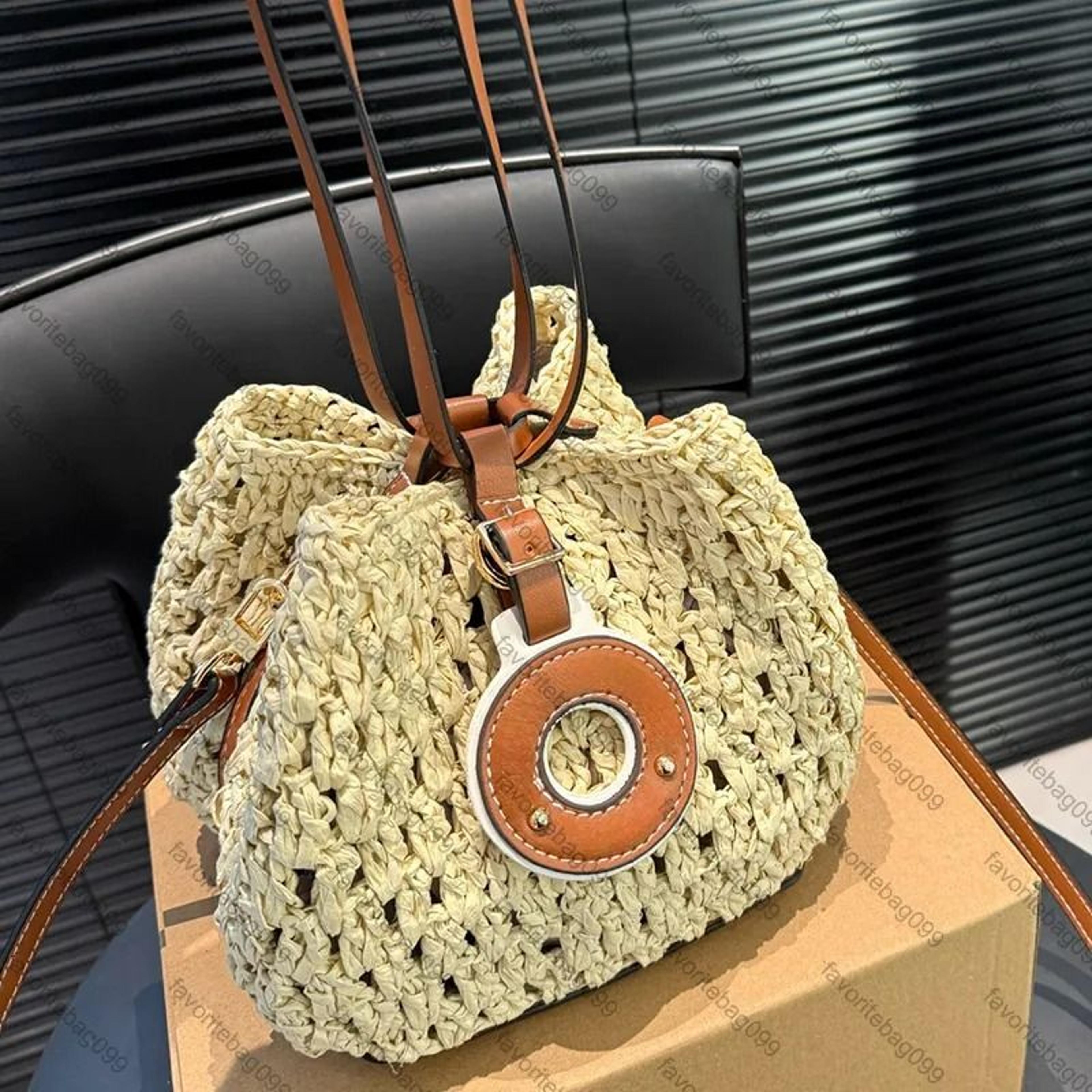 mini raffia woven beach shoulder bag for women