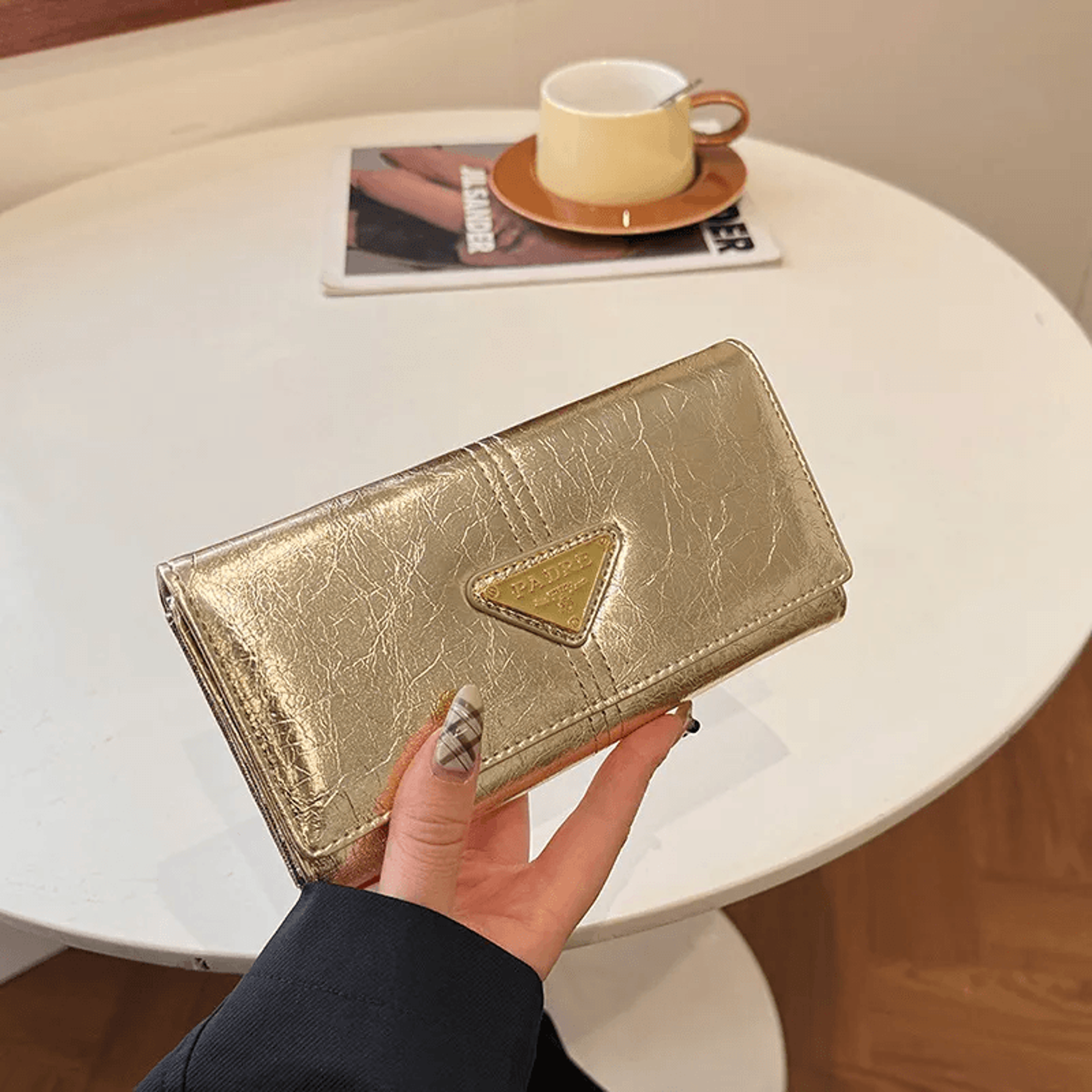 large capacity womens clutch wallet pu leather phone and card holder