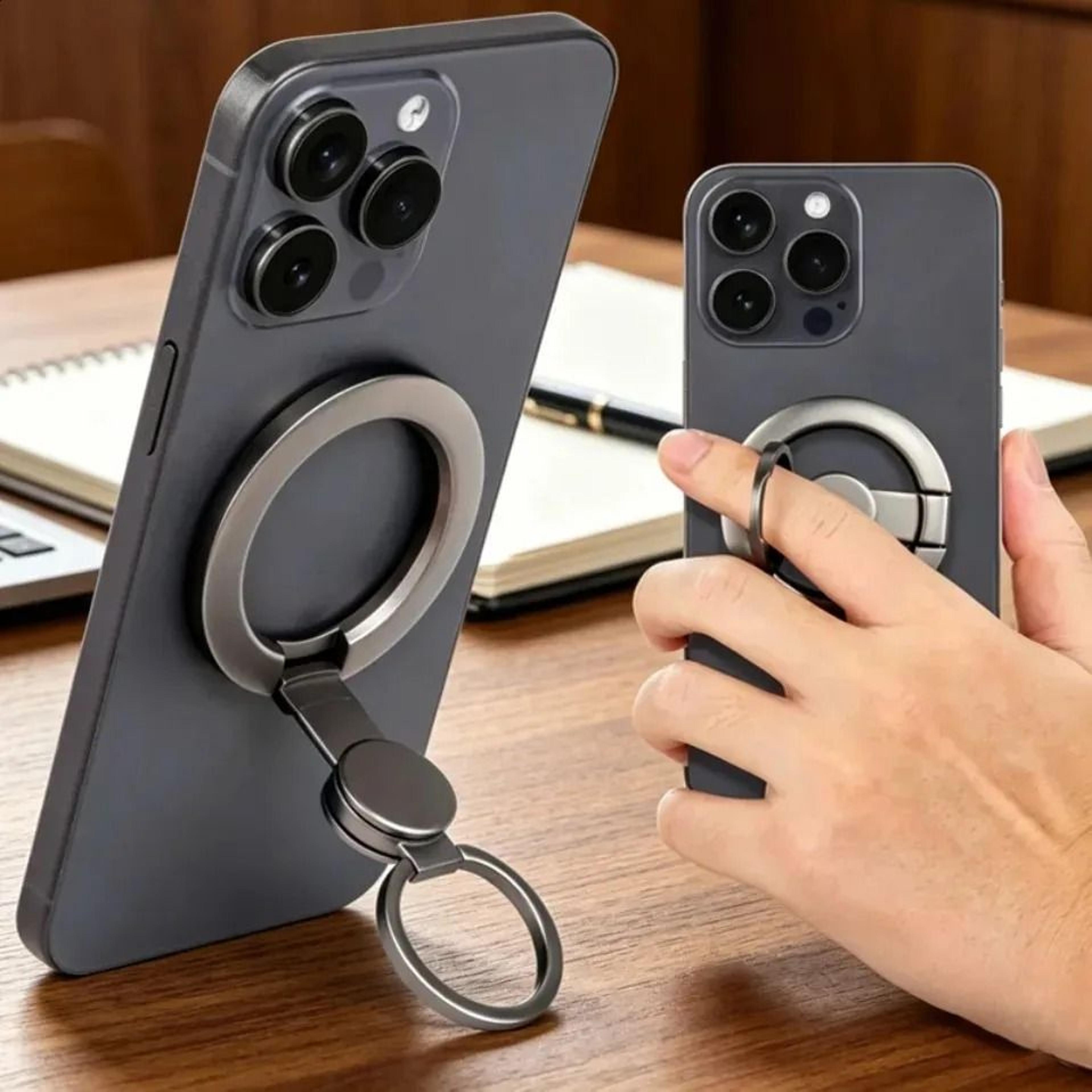 dual sided magnetic phone holder strong grip stand for gym home and travel