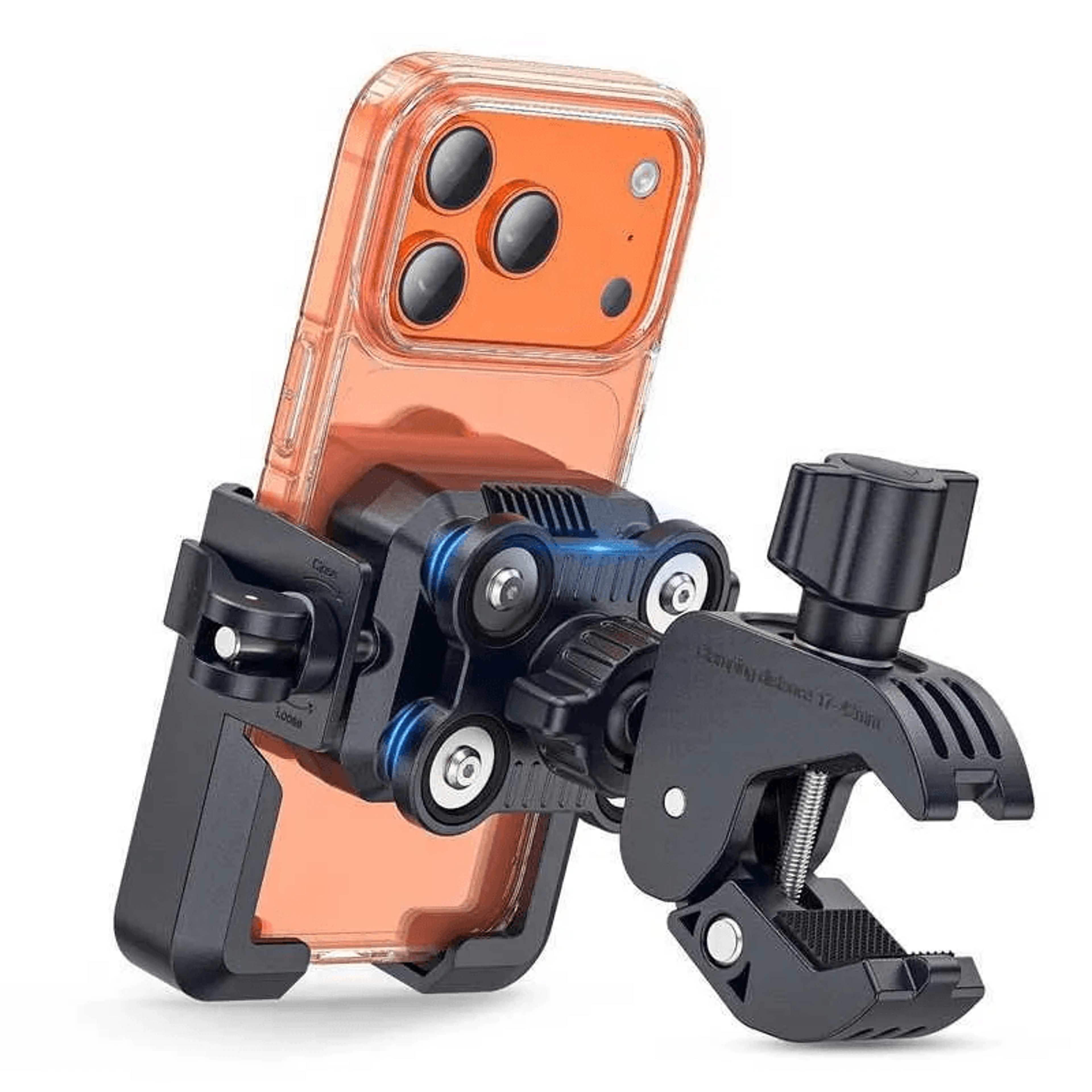 anti vibration motorcycle phone mount with secure lock camera friendly handlebar holder