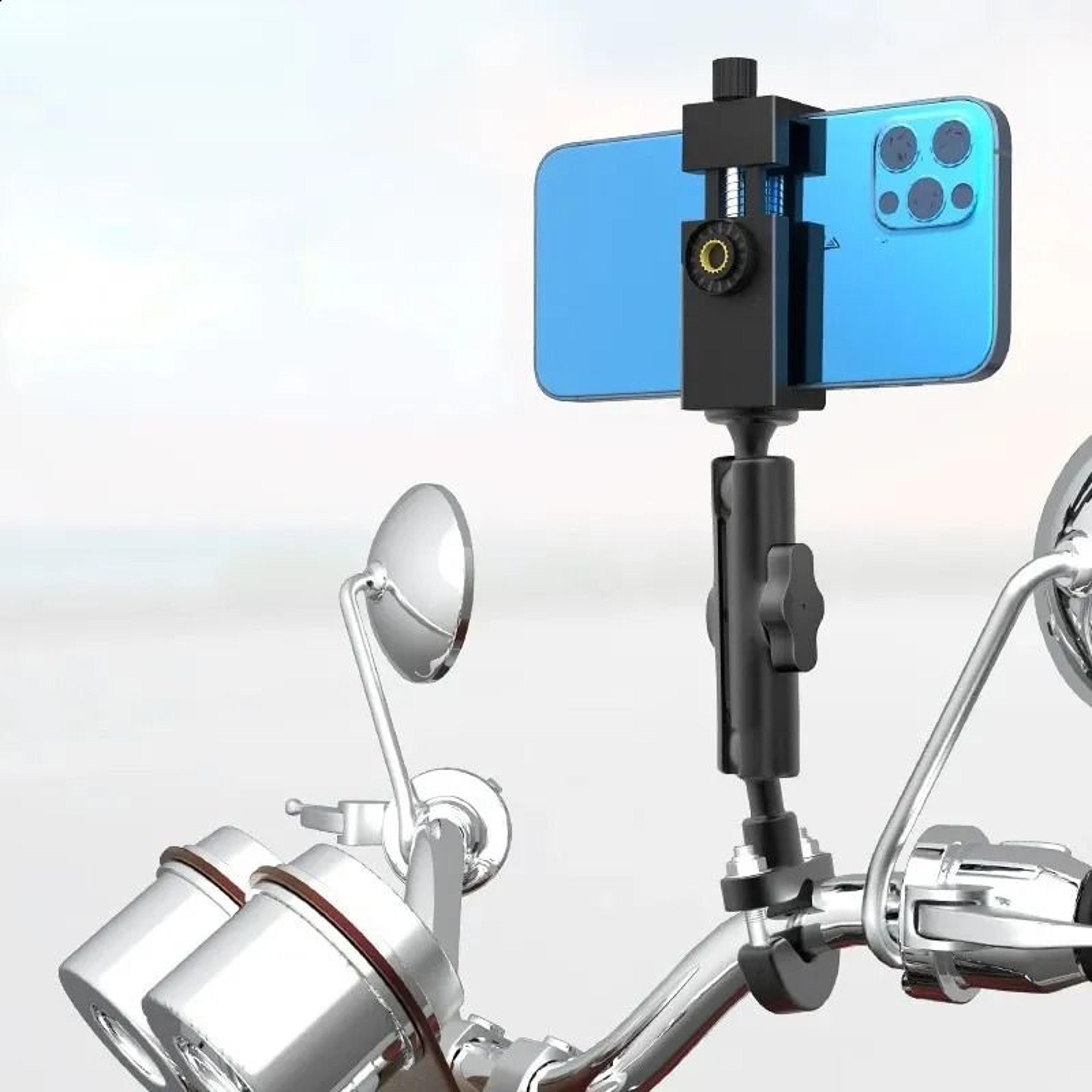 adjustable motorcycle phone mount universal handlebar smartphone holder for riding