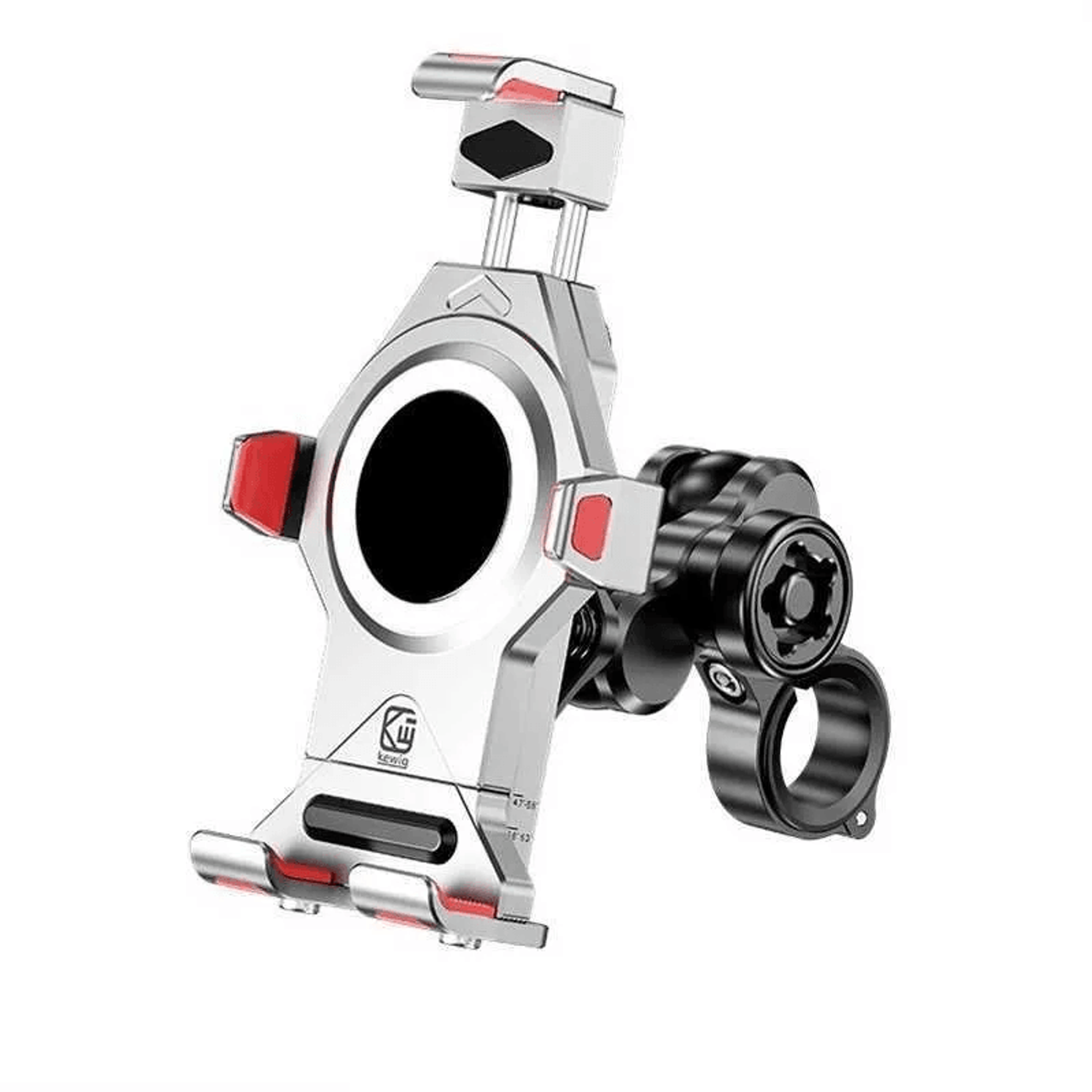 aluminum motorcycle phone mount with vibration dampener and one push lock